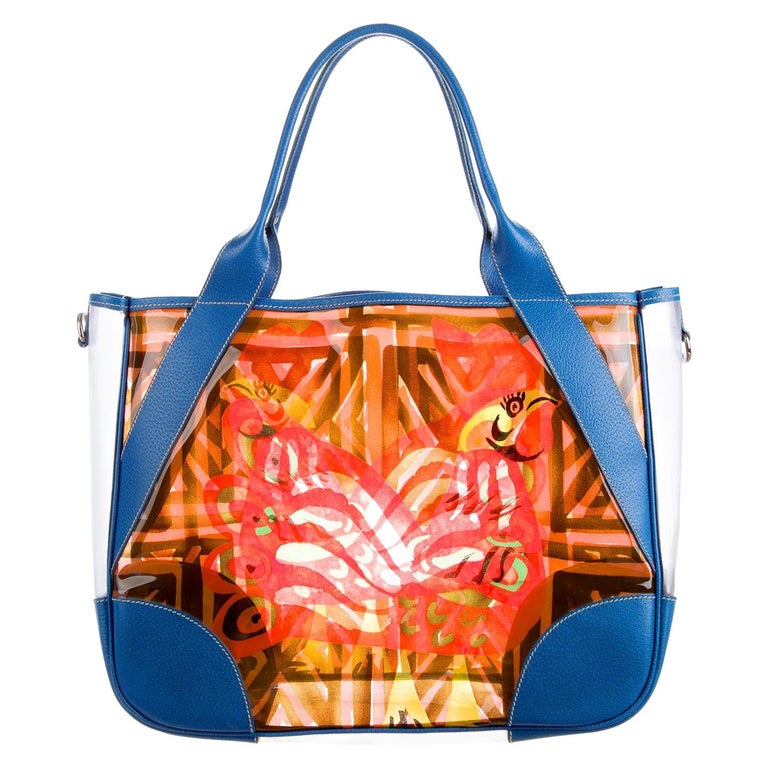 Multicolor Prada Printed PVC Vinyl Beach Bag Tote with Leather Trimming at  1stDibs | prada pvc tote, pvc beach bag, pvc printed leather