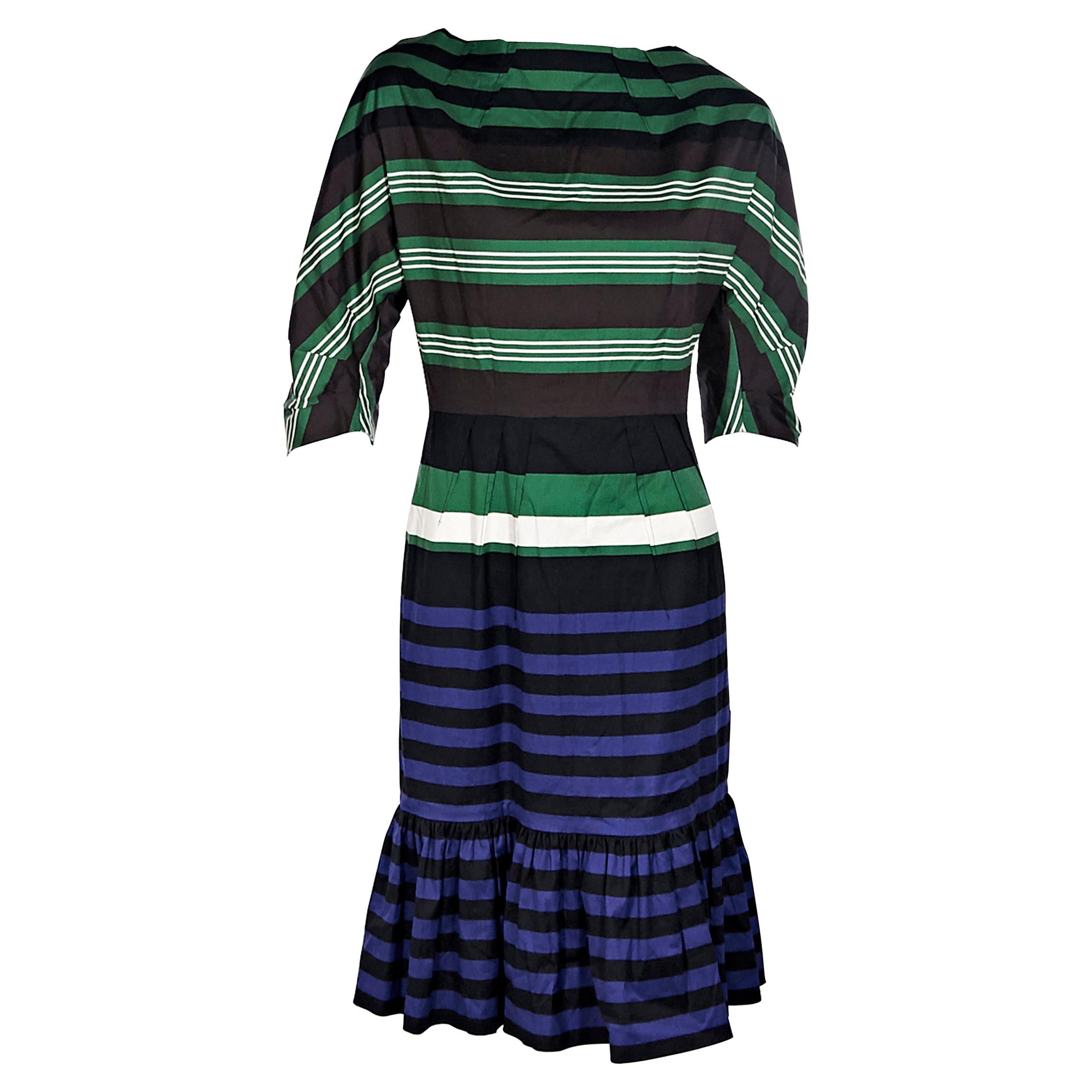 Prada Multicolor Striped Stretch-Cotton Dress