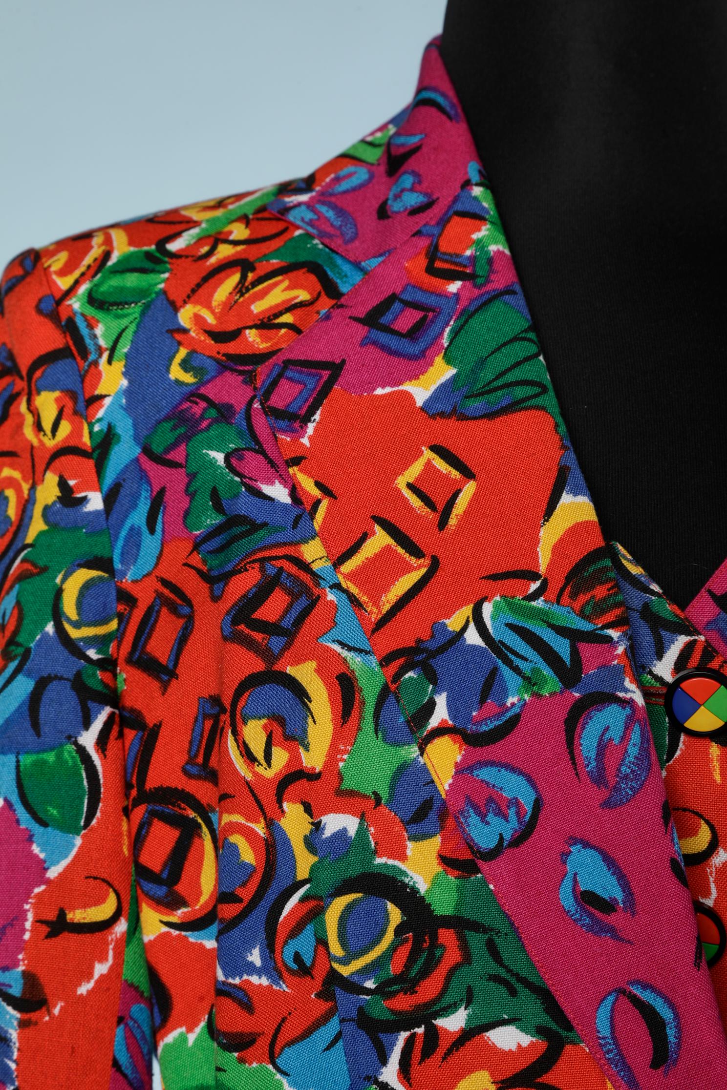 Ensemble en coton imprimé multicolore (veste et robe)
TAILLE 40 (M)