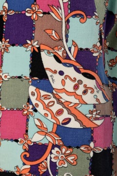 Multicolor printed dress in velvet Emilio Pucci