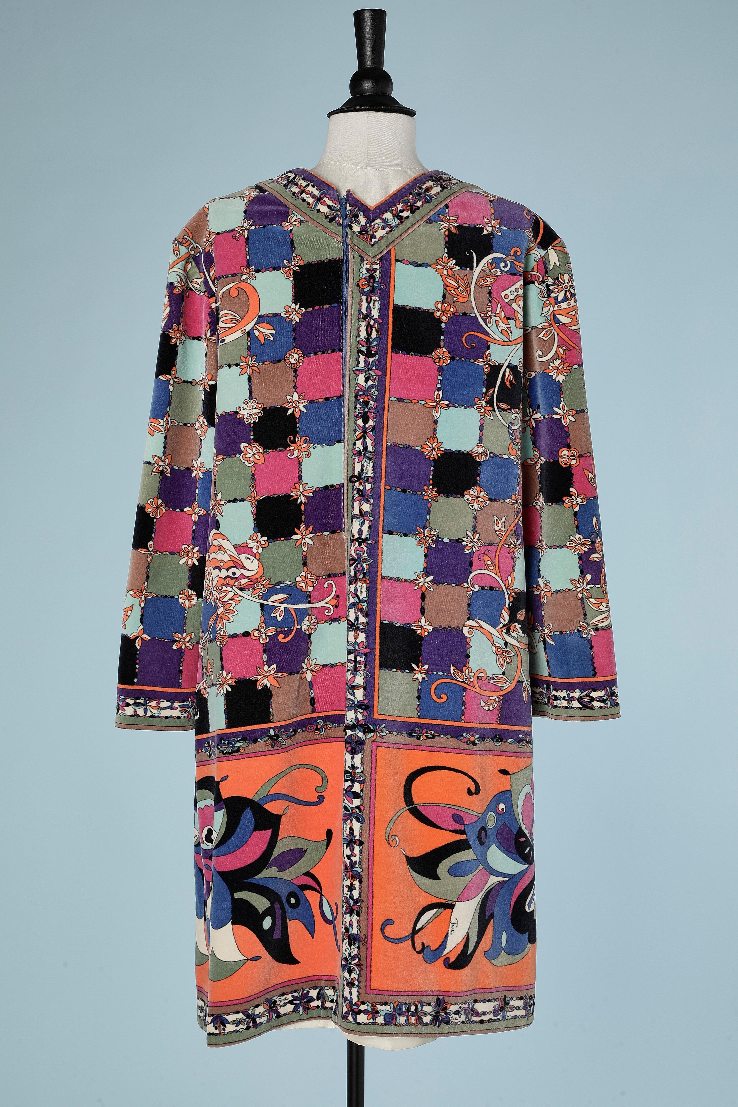 Mehrfarbig bedrucktes Kleid aus Samt Emilio Pucci  Damen im Angebot