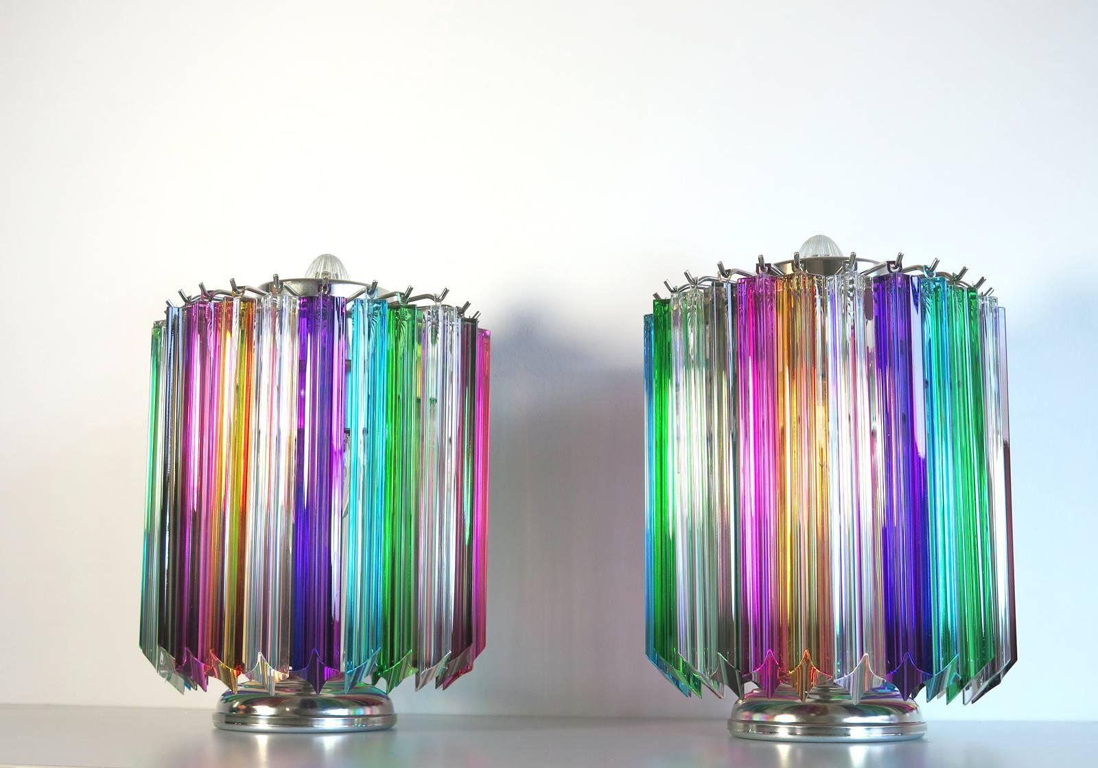 Italian Multicolor Quadriedri Table Lamp, Mariangela Model