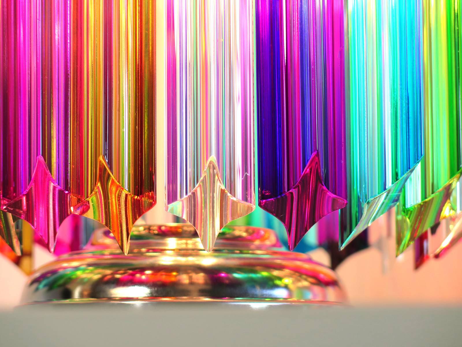 Blown Glass Multicolor Quadriedri Table Lamp, Mariangela Model