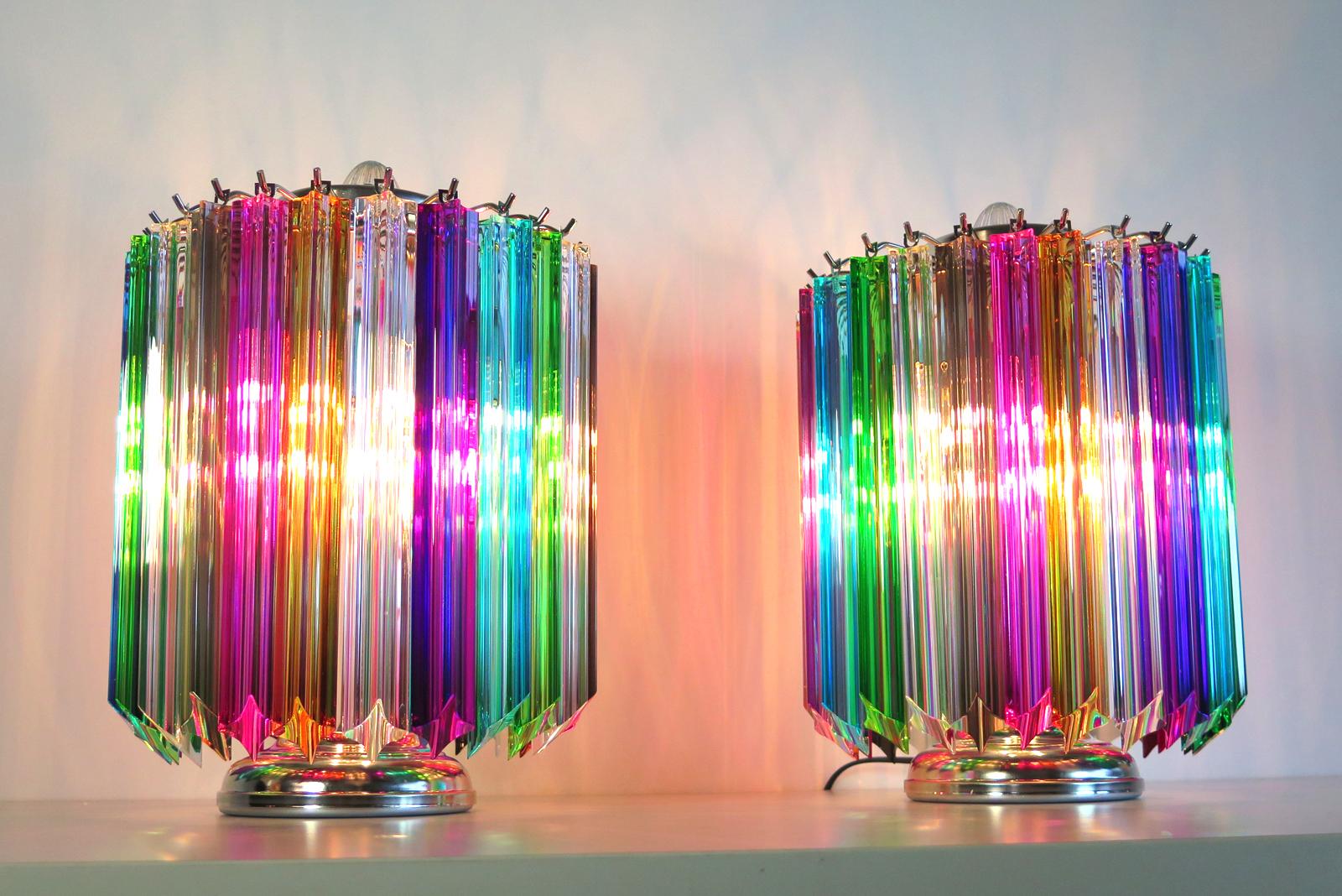 Late 20th Century Multicolor Quadriedri Table Lamp, Mariangela Model For Sale