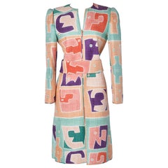 Multicolor quilted coat with belt Moly Mc Fadden