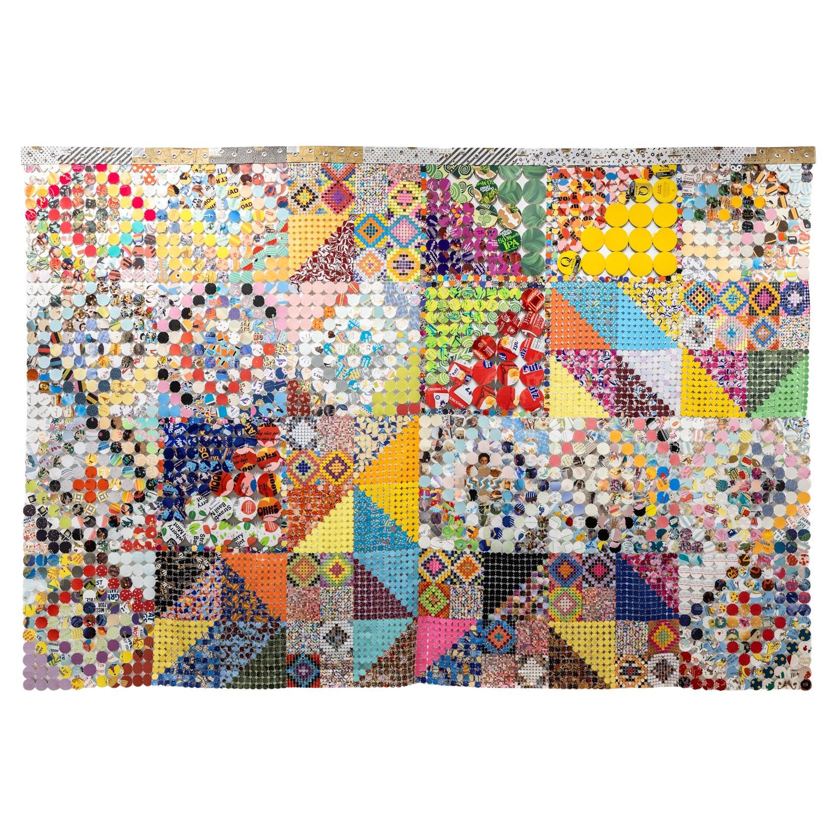 Tapiz de pared de papel e hilo acolchado multicolor de Kelly Kozma