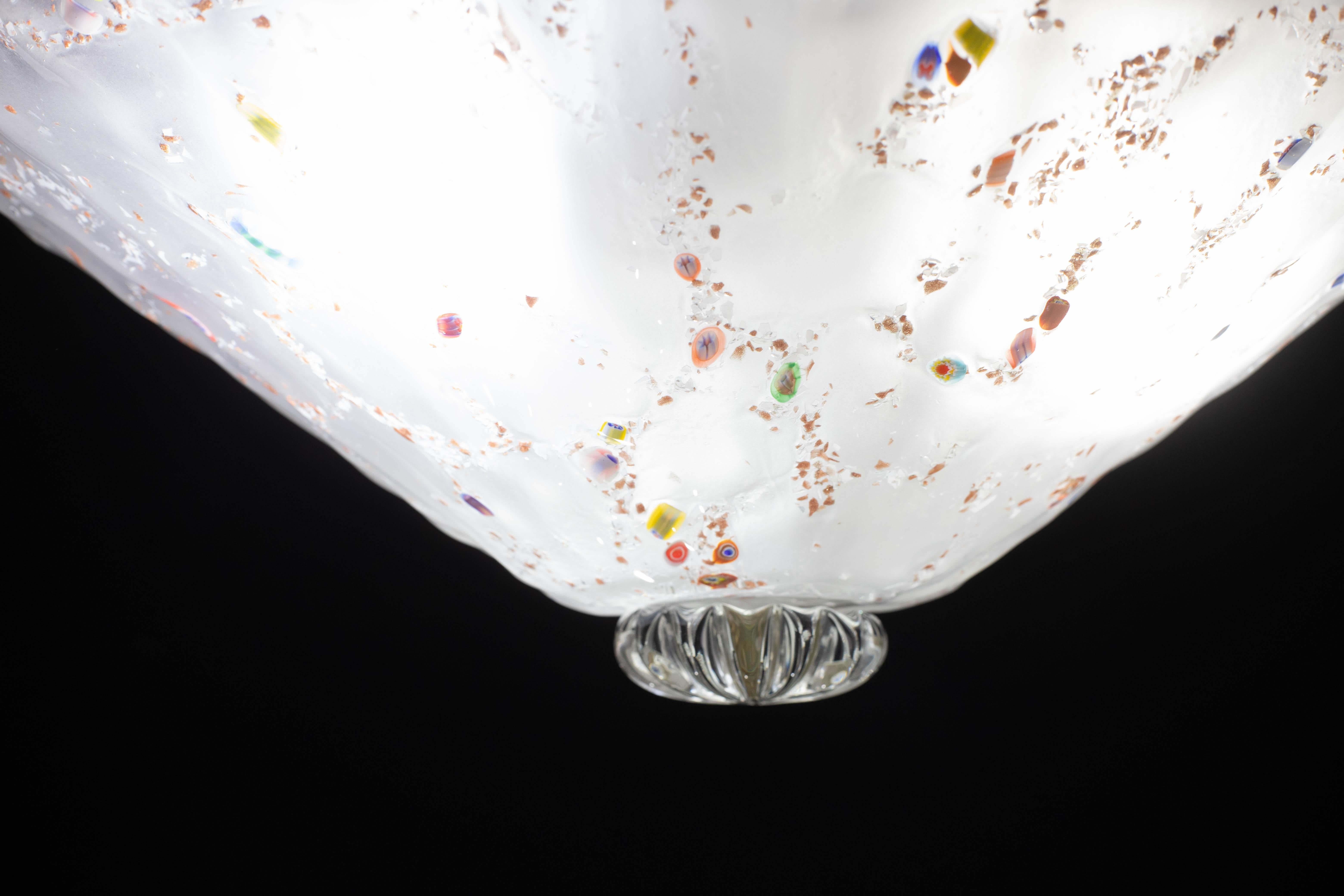 Plafoniera arcobaleno multicolore in vetro di Murano con Murano, anni '70 in vendita 7