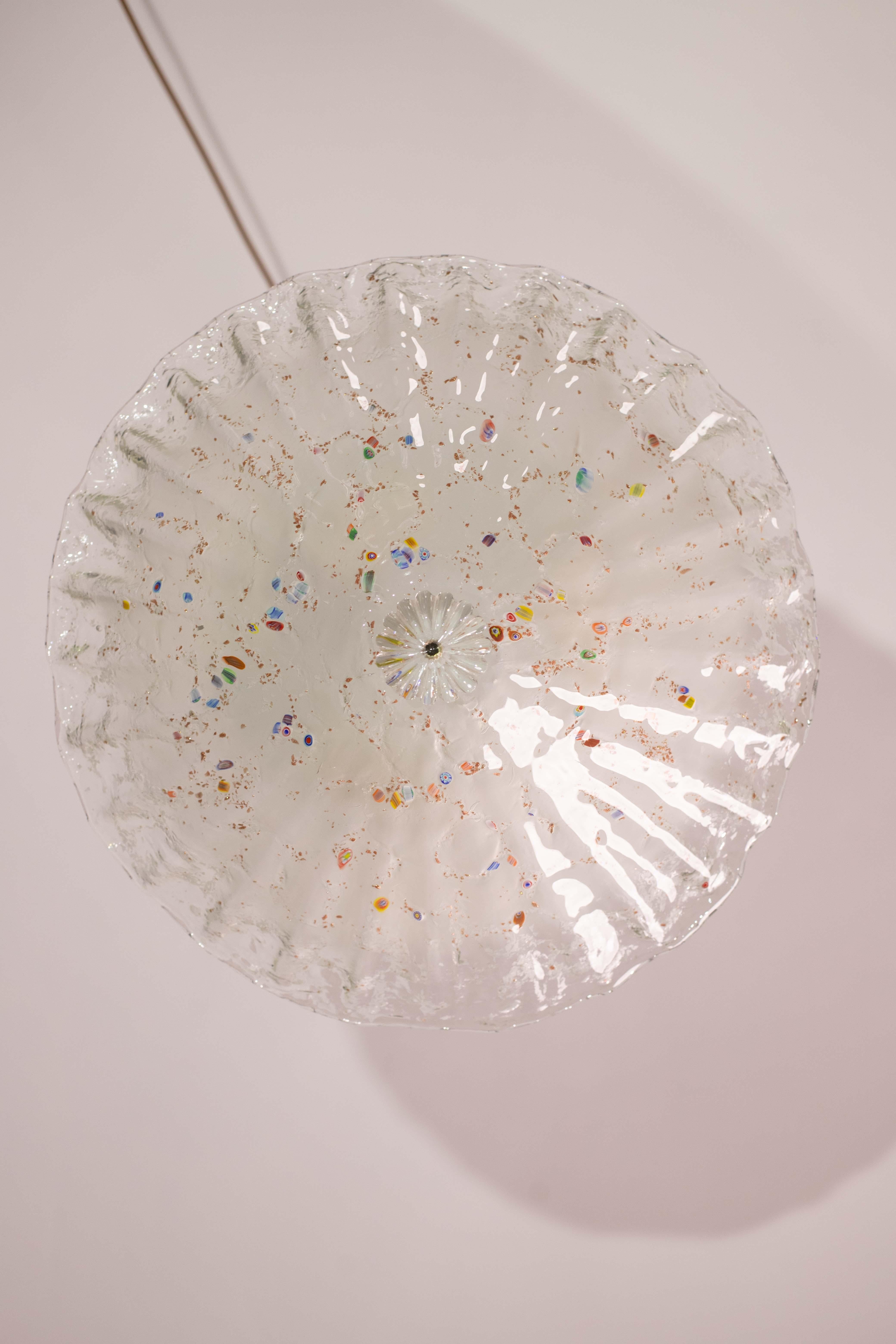 Plafoniera arcobaleno multicolore in vetro di Murano con Murano, anni '70 in vendita 8