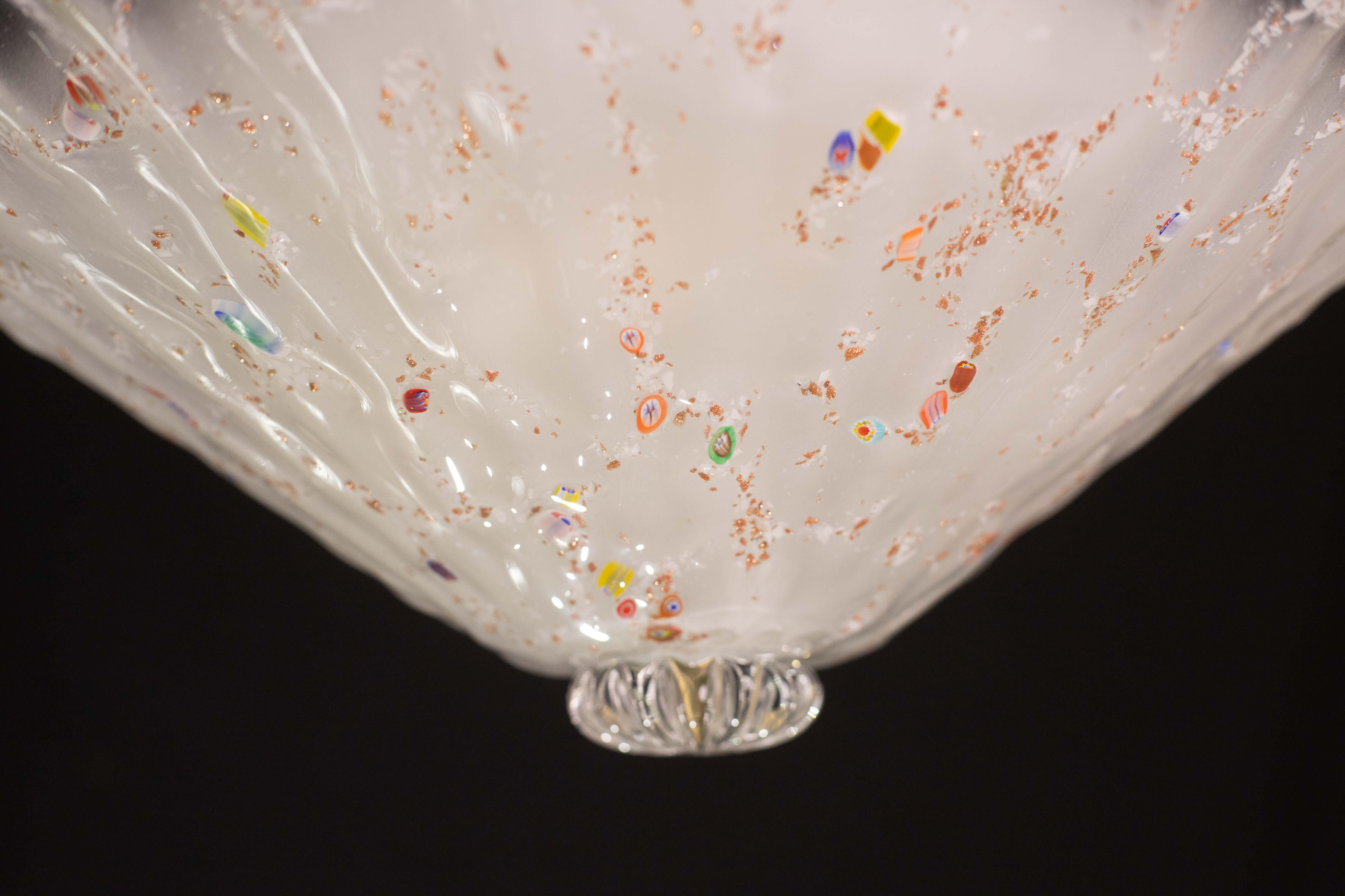 Plafoniera arcobaleno multicolore in vetro di Murano con Murano, anni '70 in vendita 9