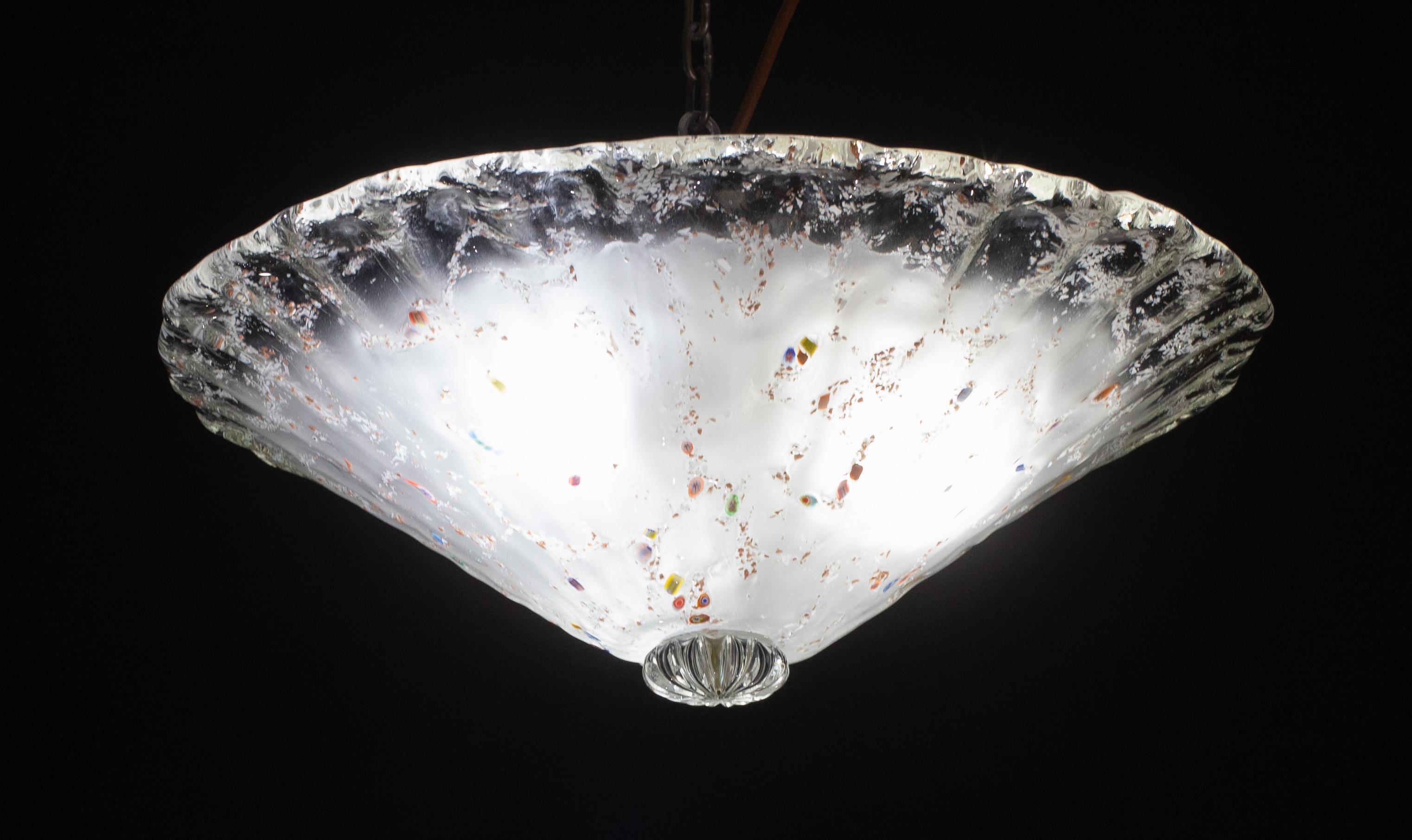 Plafoniera arcobaleno multicolore in vetro di Murano con Murano, anni '70 in vendita 2
