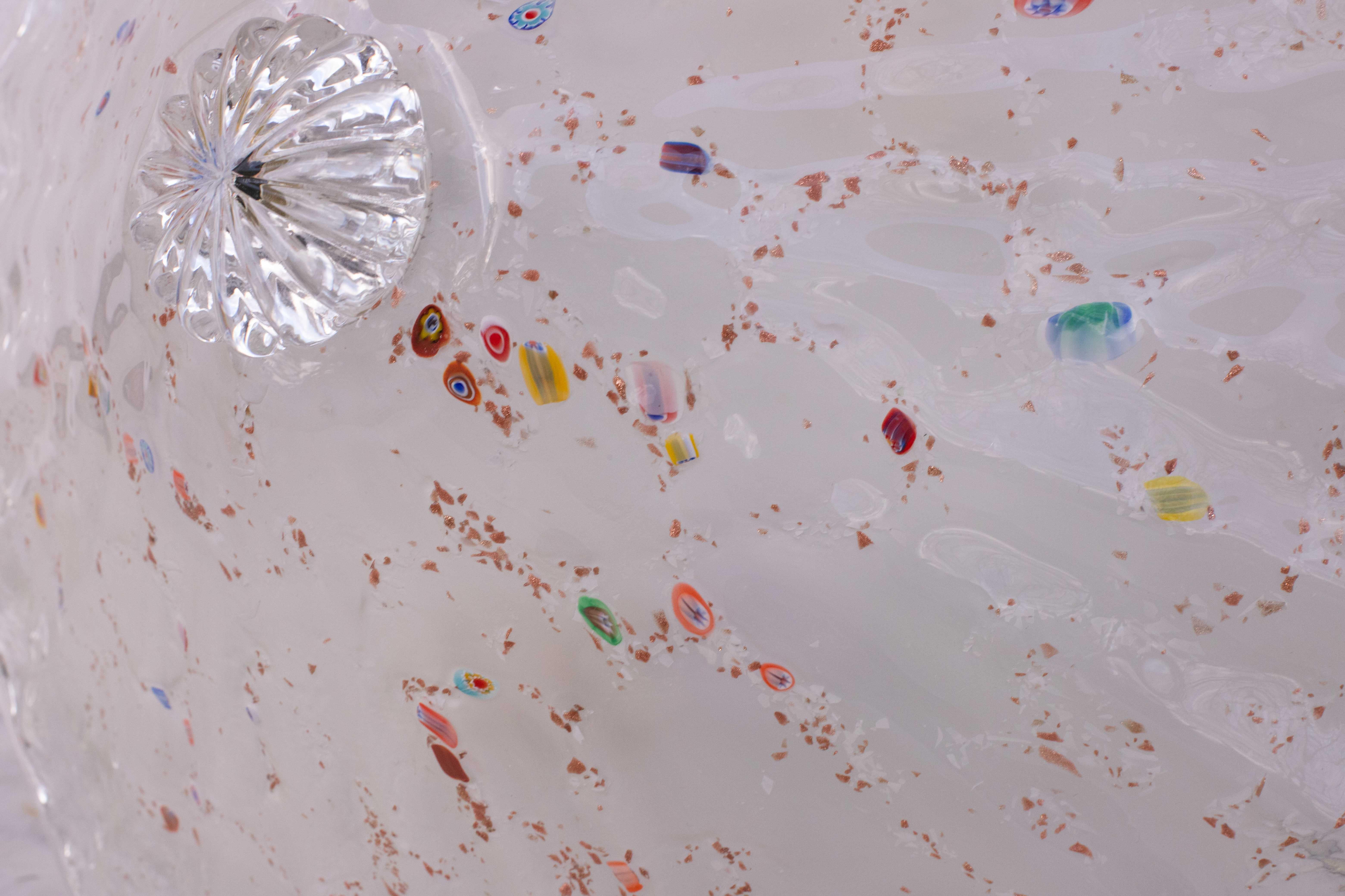 Plafoniera arcobaleno multicolore in vetro di Murano con Murano, anni '70 in vendita 3