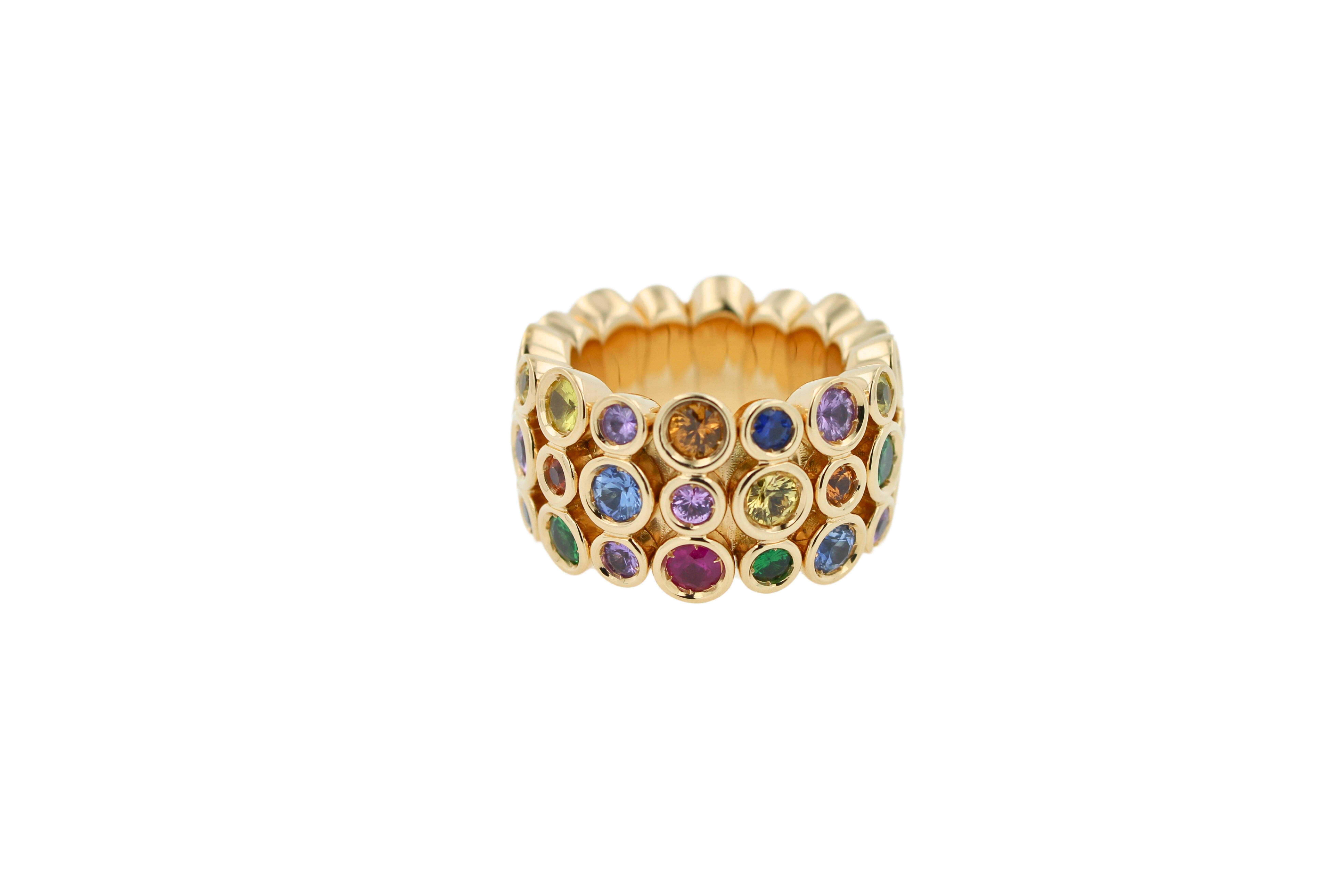 colourful gold ring