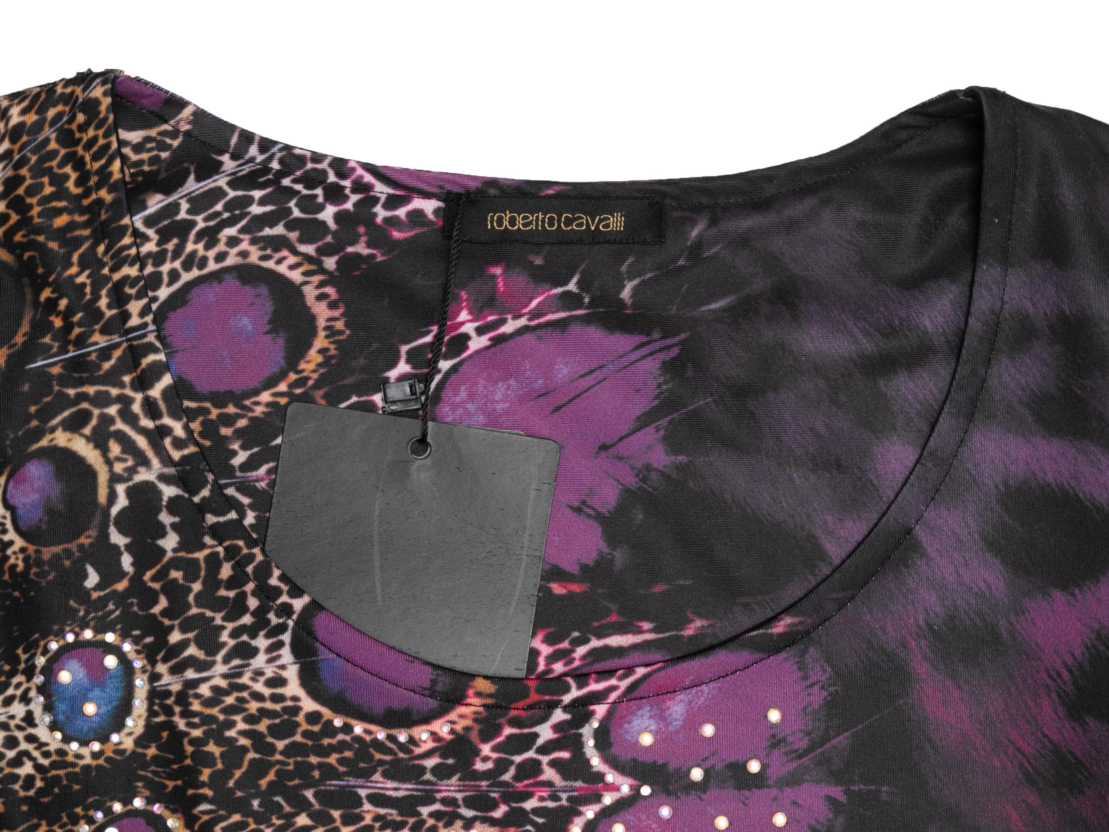 Multicolor Roberto Cavalli Animal Print Bodycon Dress Size US M In Good Condition In New York, NY