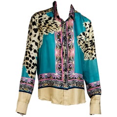 Multicolor Roberto Cavalli Printed Silk Blouse
