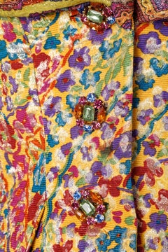 Multicolor brocade and black lace skirt suit Christian Lacroix