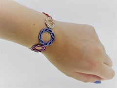 Multi-Color Ruby Sapphire Emerald and White Diamonds Cuff Bracelet