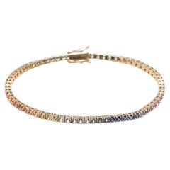 Multicolor Saphir 14K (18K Custom) Gold Tennisarmband
