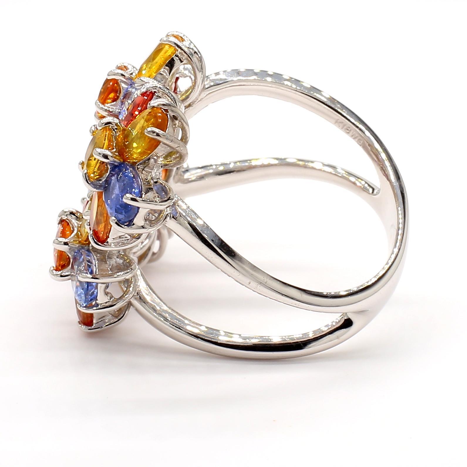 Multicolor Sapphire 18K Gold Ring im Zustand „Neu“ im Angebot in New York, NY