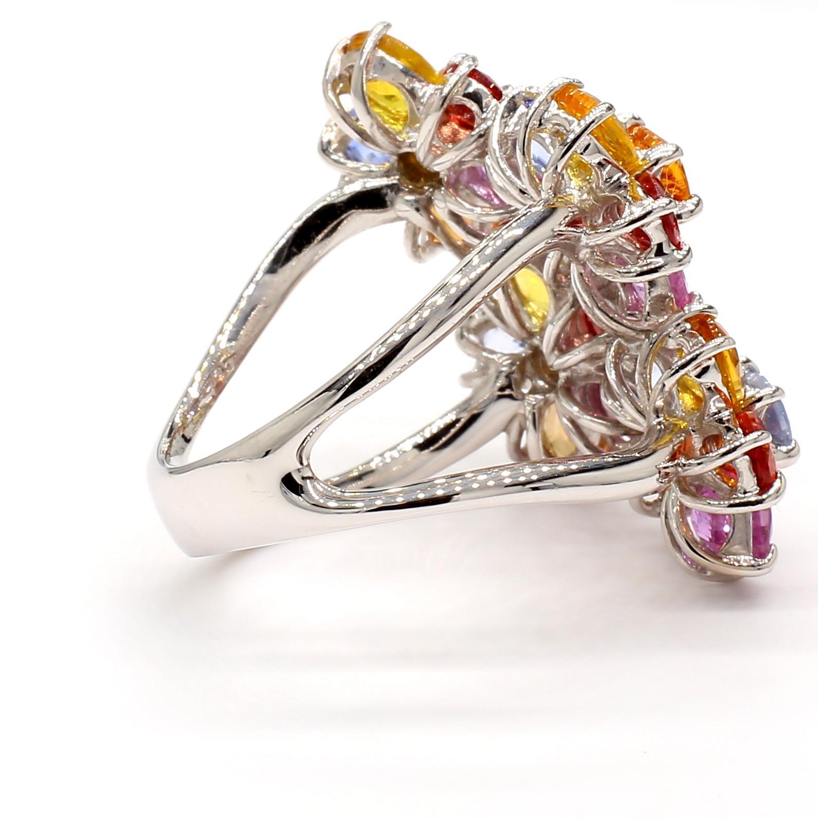 Multicolor Sapphire 18K Gold Ring im Angebot 2