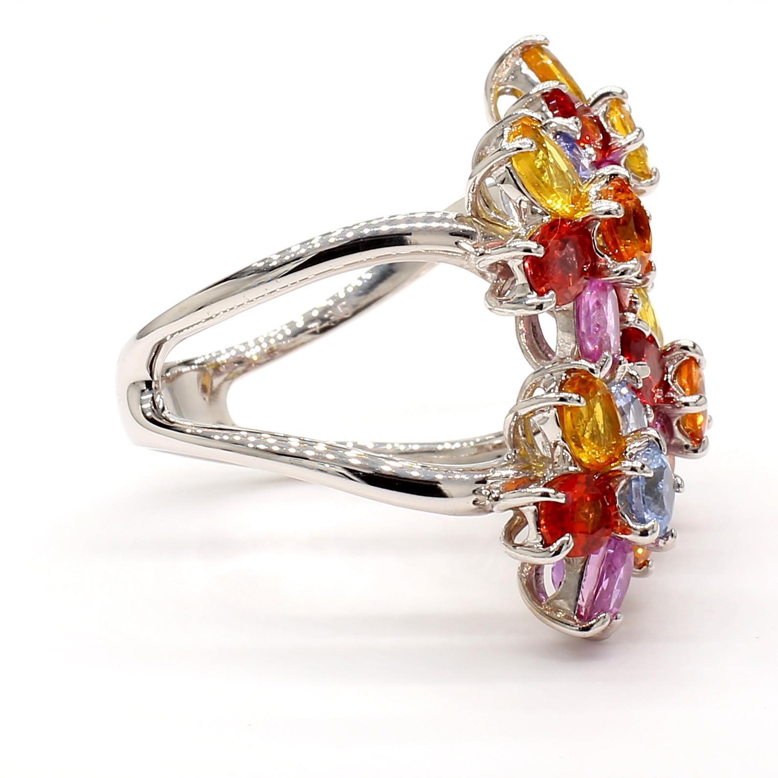 Multicolor Sapphire 18K Gold Ring im Angebot 3