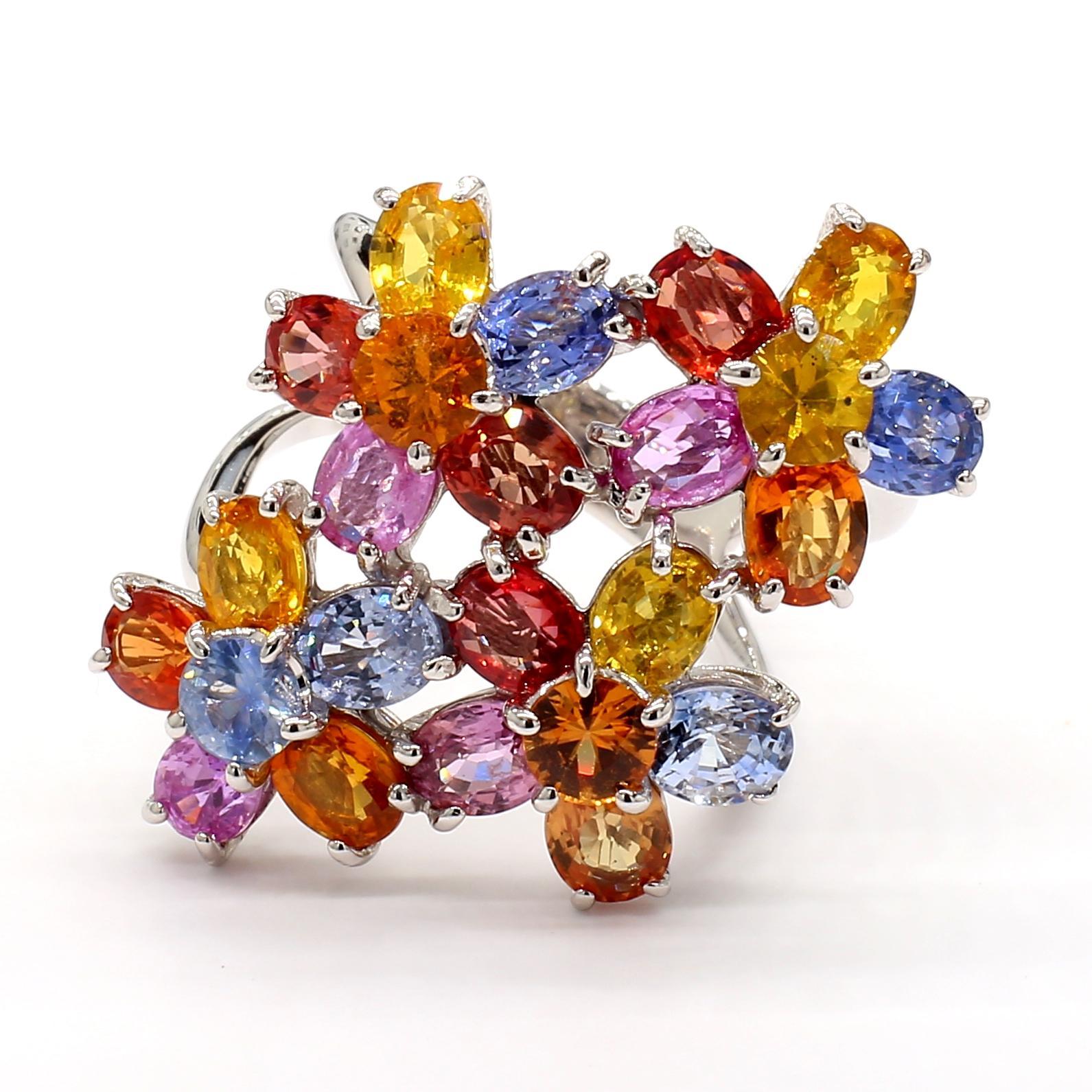 Multicolor Sapphire 18K Gold Ring