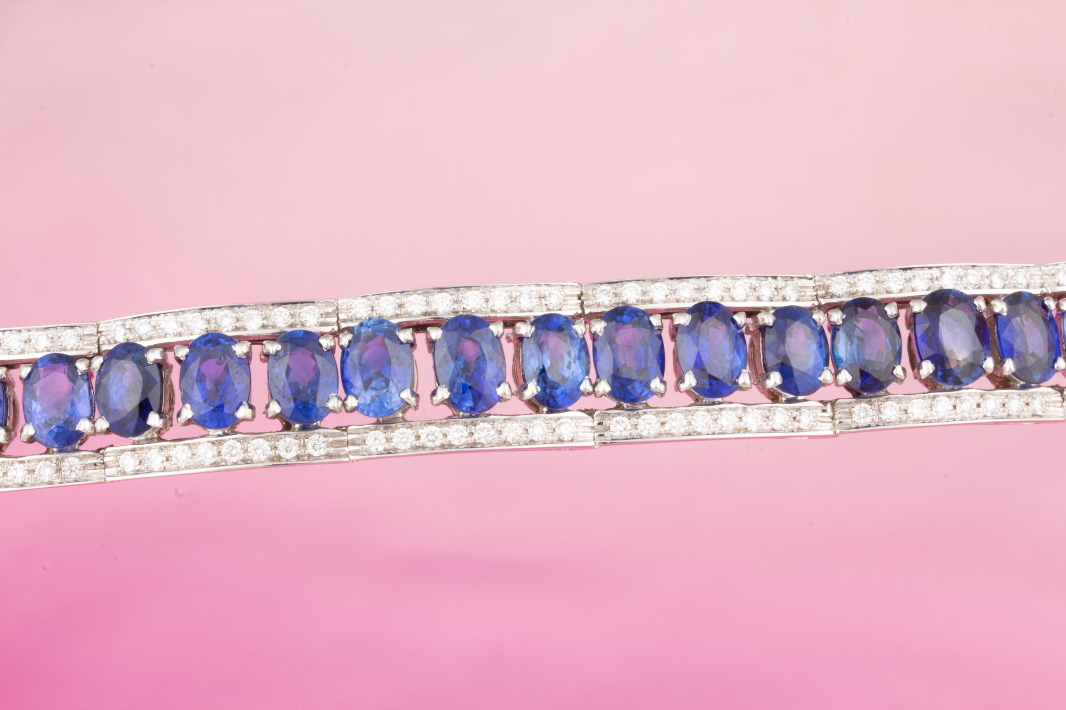 Multicolor Sapphire Bracelet Set with Diamonds Design by Ella Gafter For Sale 7