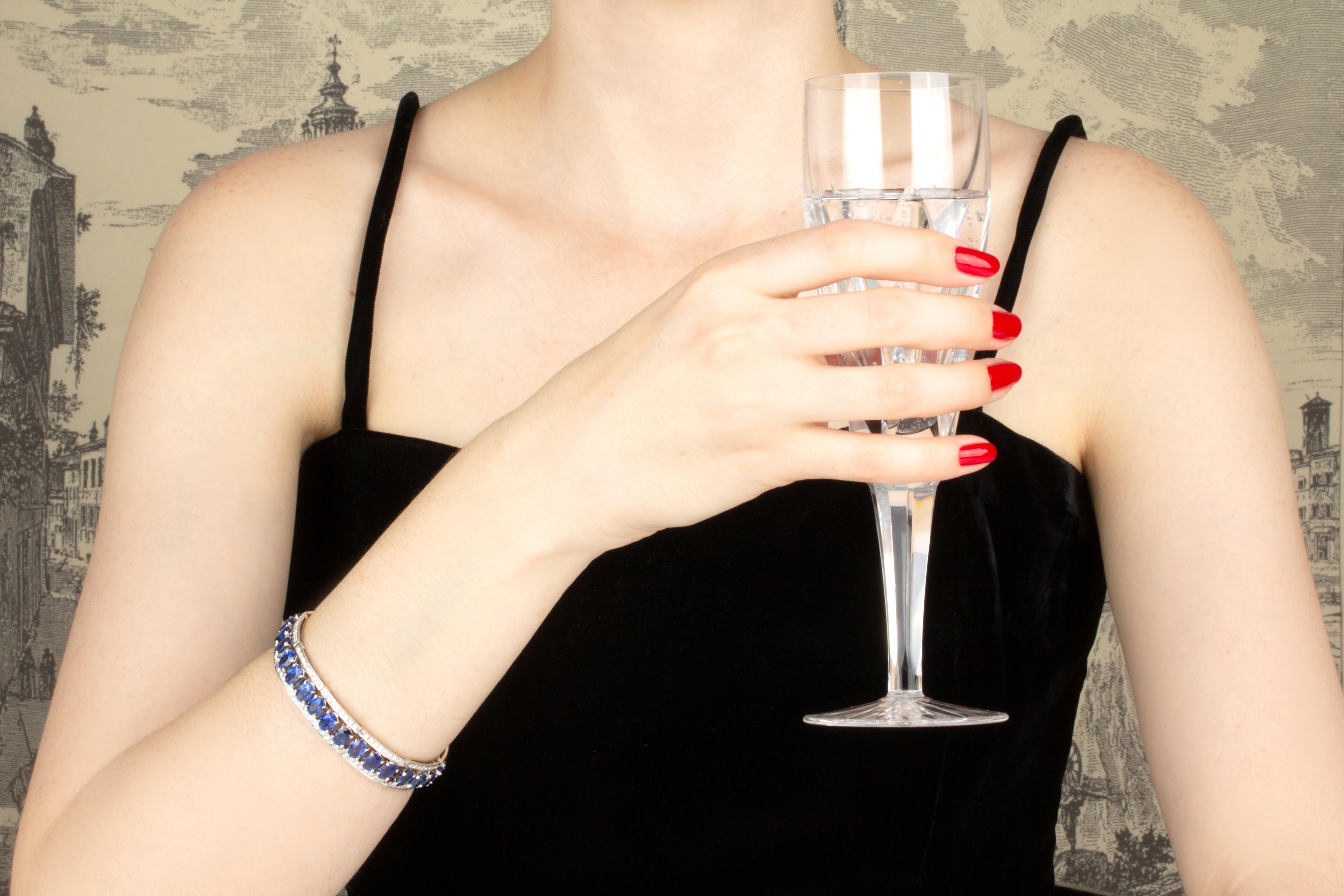 Multicolor Sapphire Bracelet Set with Diamonds Design by Ella Gafter For Sale 9