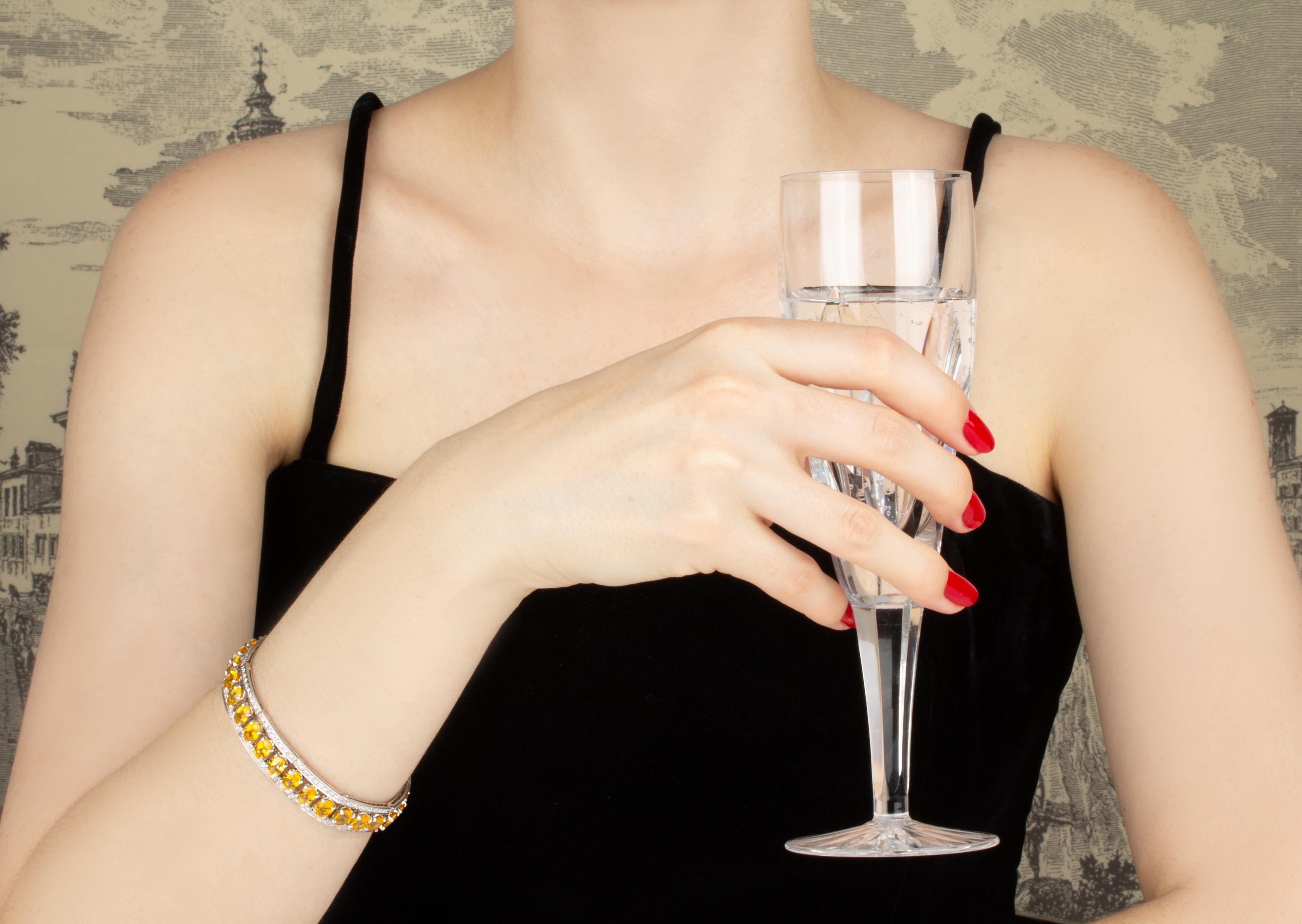 Multicolor Sapphire Bracelet Set with Diamonds Design by Ella Gafter For Sale 14