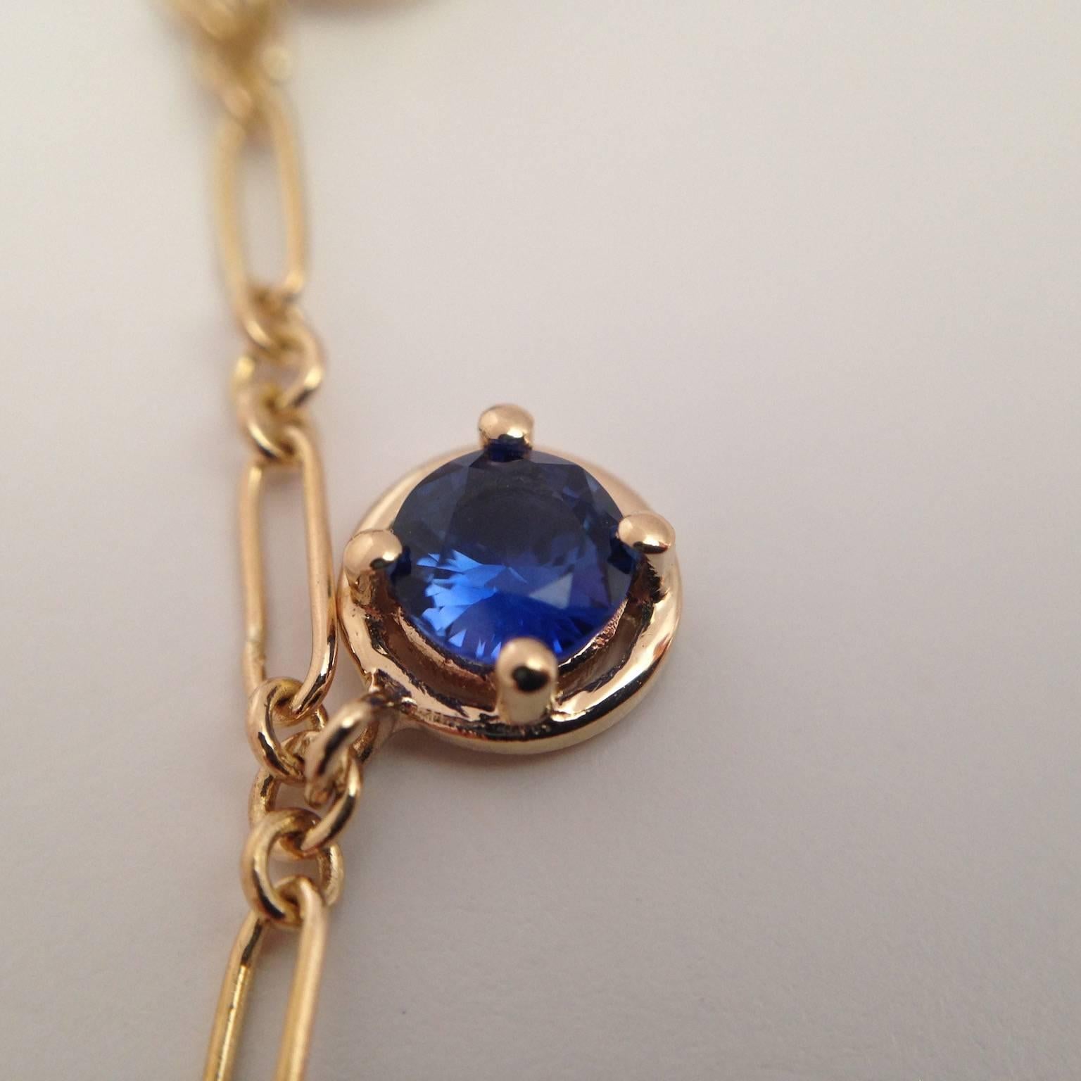 Rainbow Aquamarine Emerald Sapphire Gemstone Handmade Necklace 18 Kt Gold For Sale 6