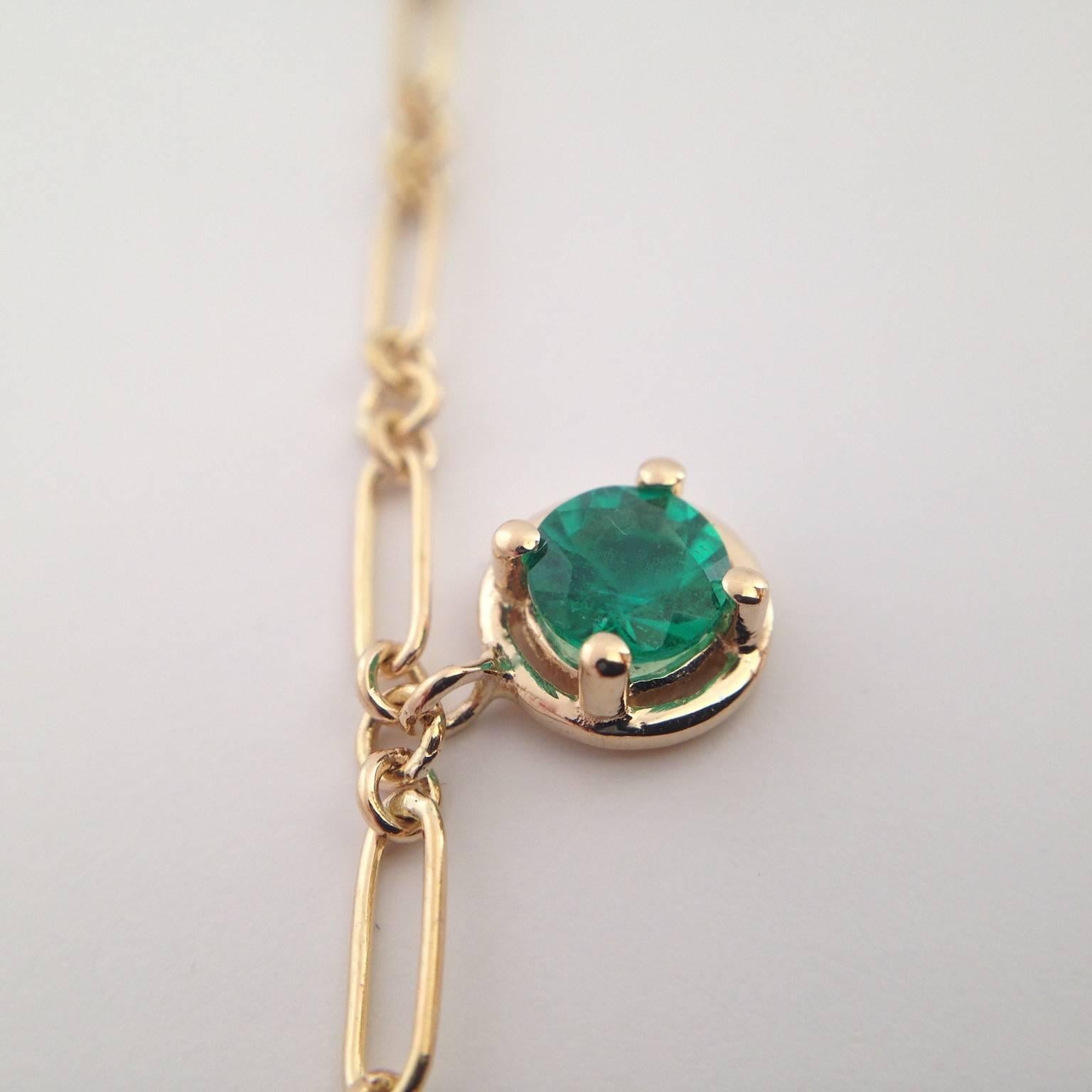 Multicolor Sapphire Gemstone Handmade Necklace 18K Gold 12