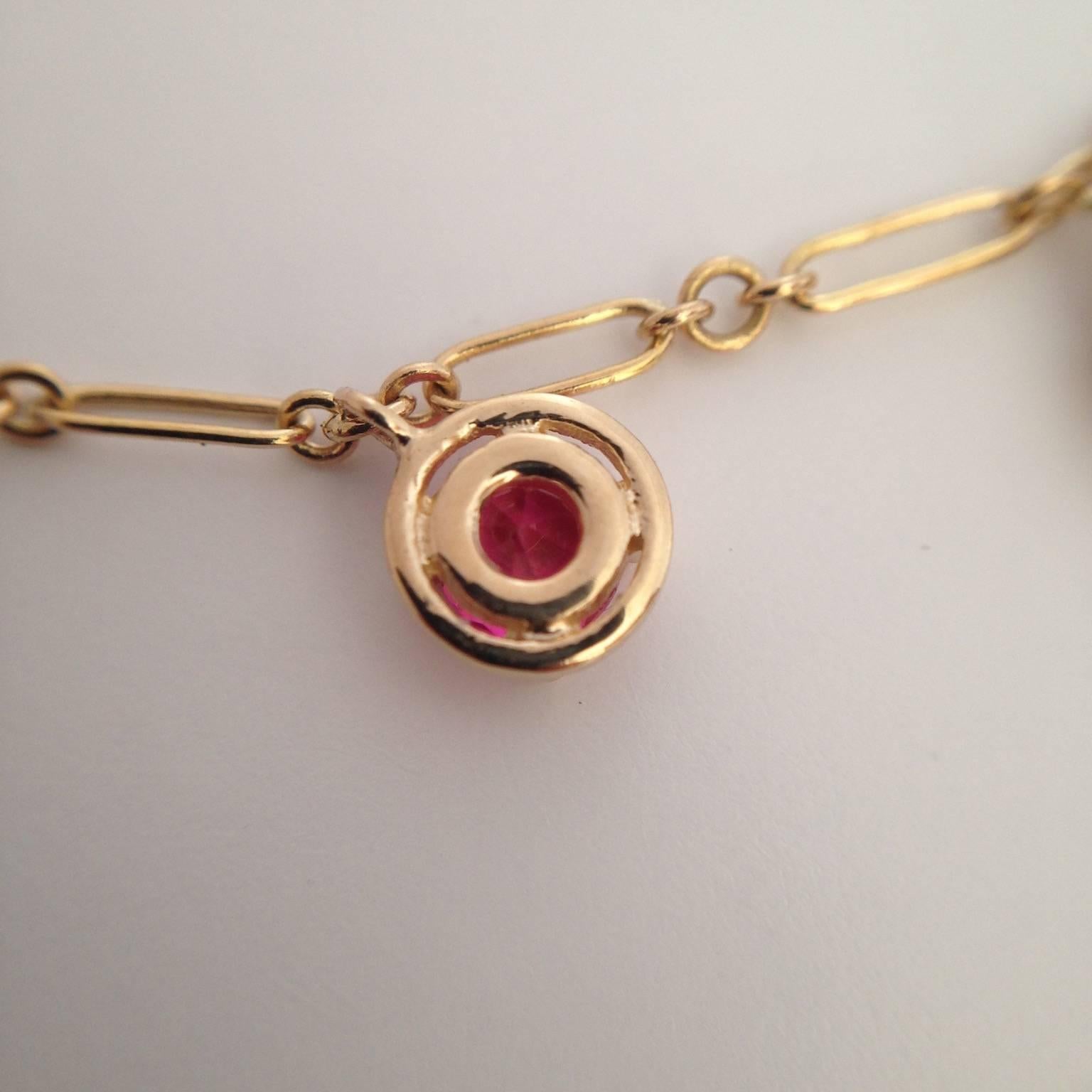 Multicolor Sapphire Gemstone Handmade Necklace 18K Gold 2