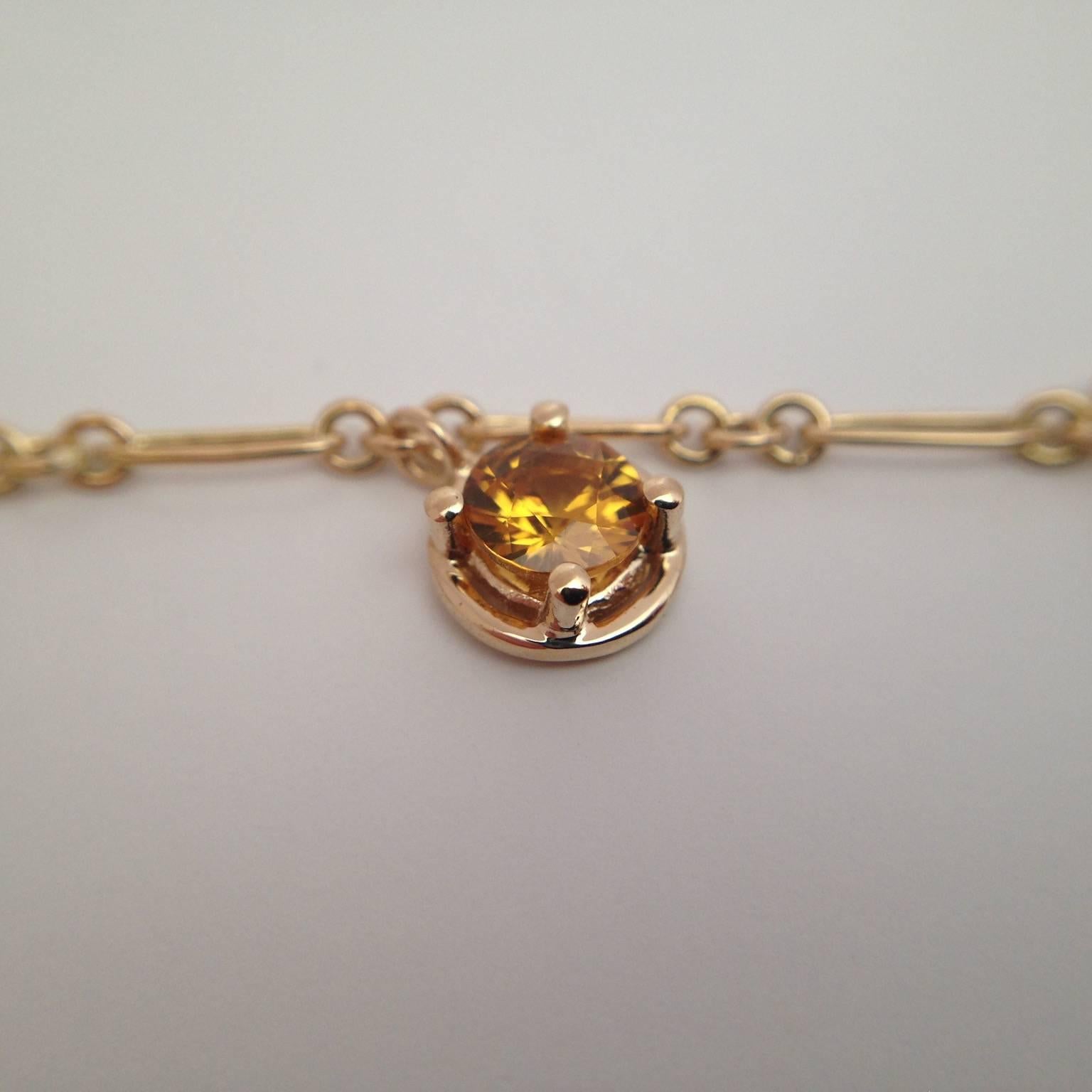 Multicolor Sapphire Gemstone Handmade Necklace 18K Gold 4