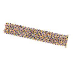 Multicolor Sapphire Mesh Bracelet. 65.53 Carats
