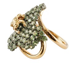 Multicolor Sapphires, Diamonds, 14 Karat Rose Gold Ring
