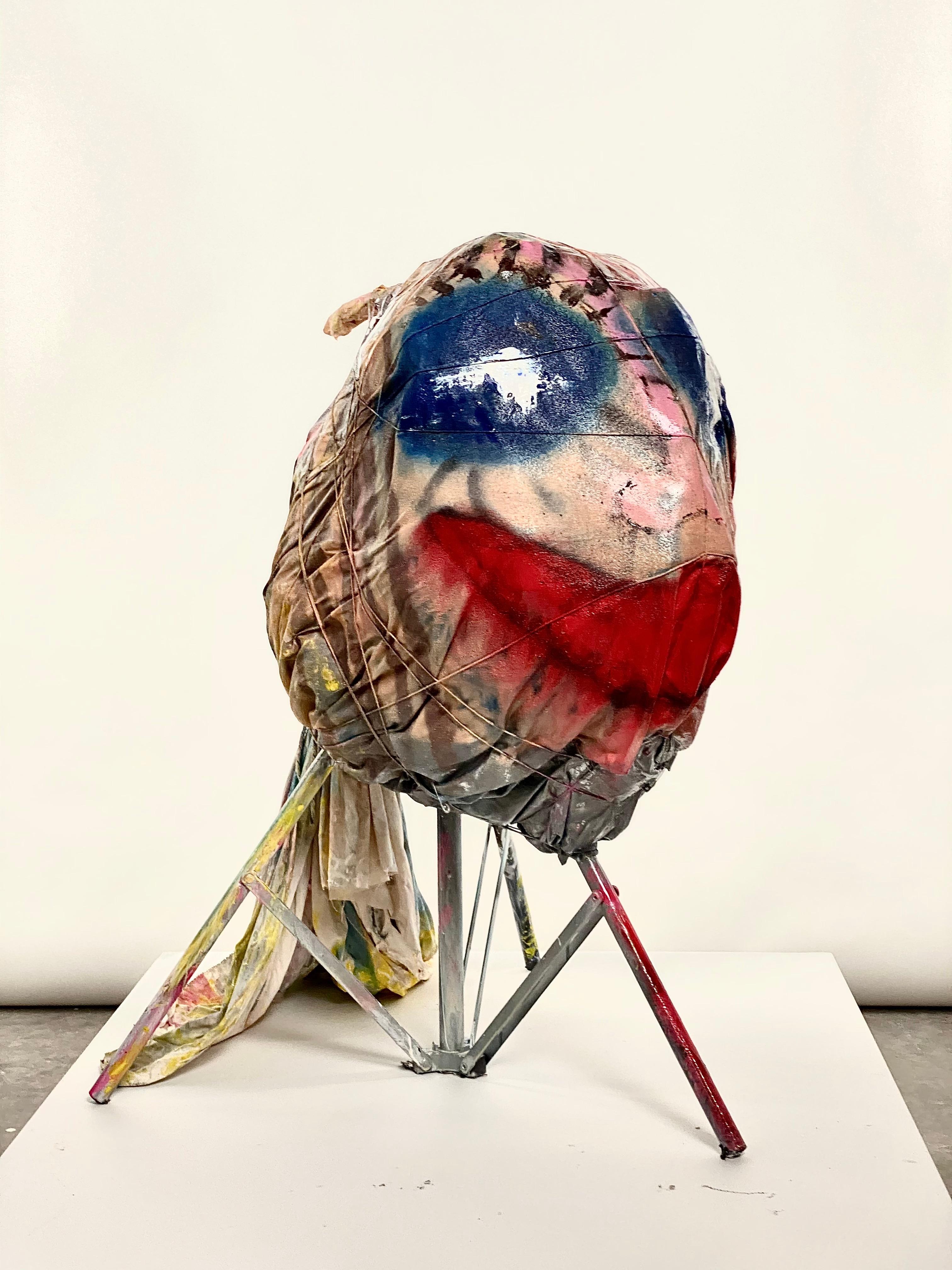 Contemporary Multicolor Sculptural Figure Face on Canvas 21st Century by Mattia Biagi For Sale