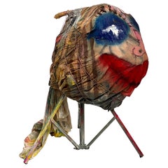 Figura escultórica multicolor Rostro sobre lienzo Siglo XXI by Mattia Biagi