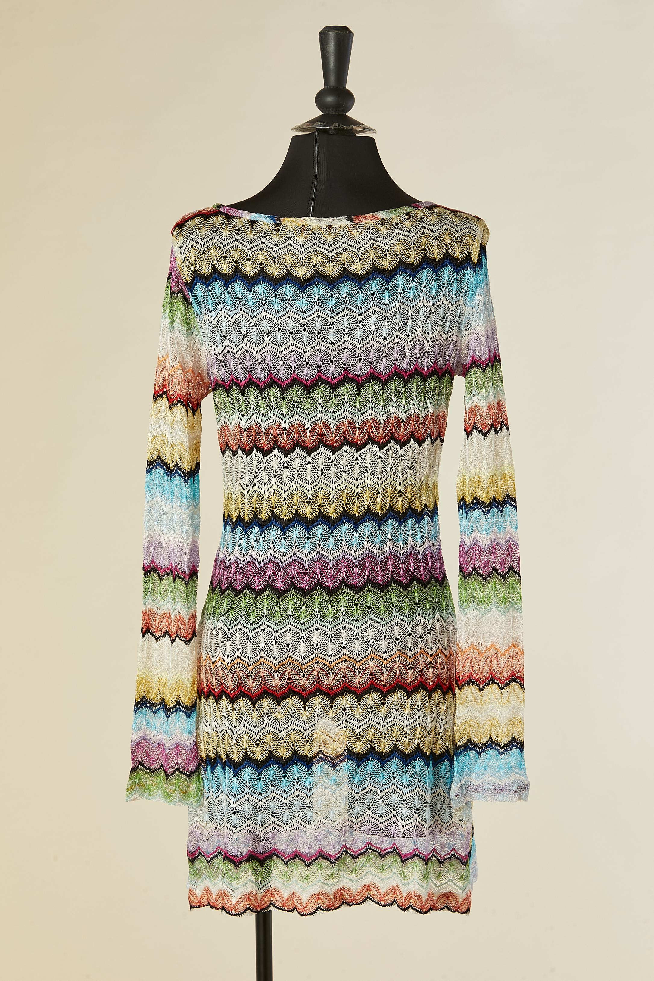 Multicolore transparent  Robe en jacquard de rayonne MISSONI Pour femmes en vente