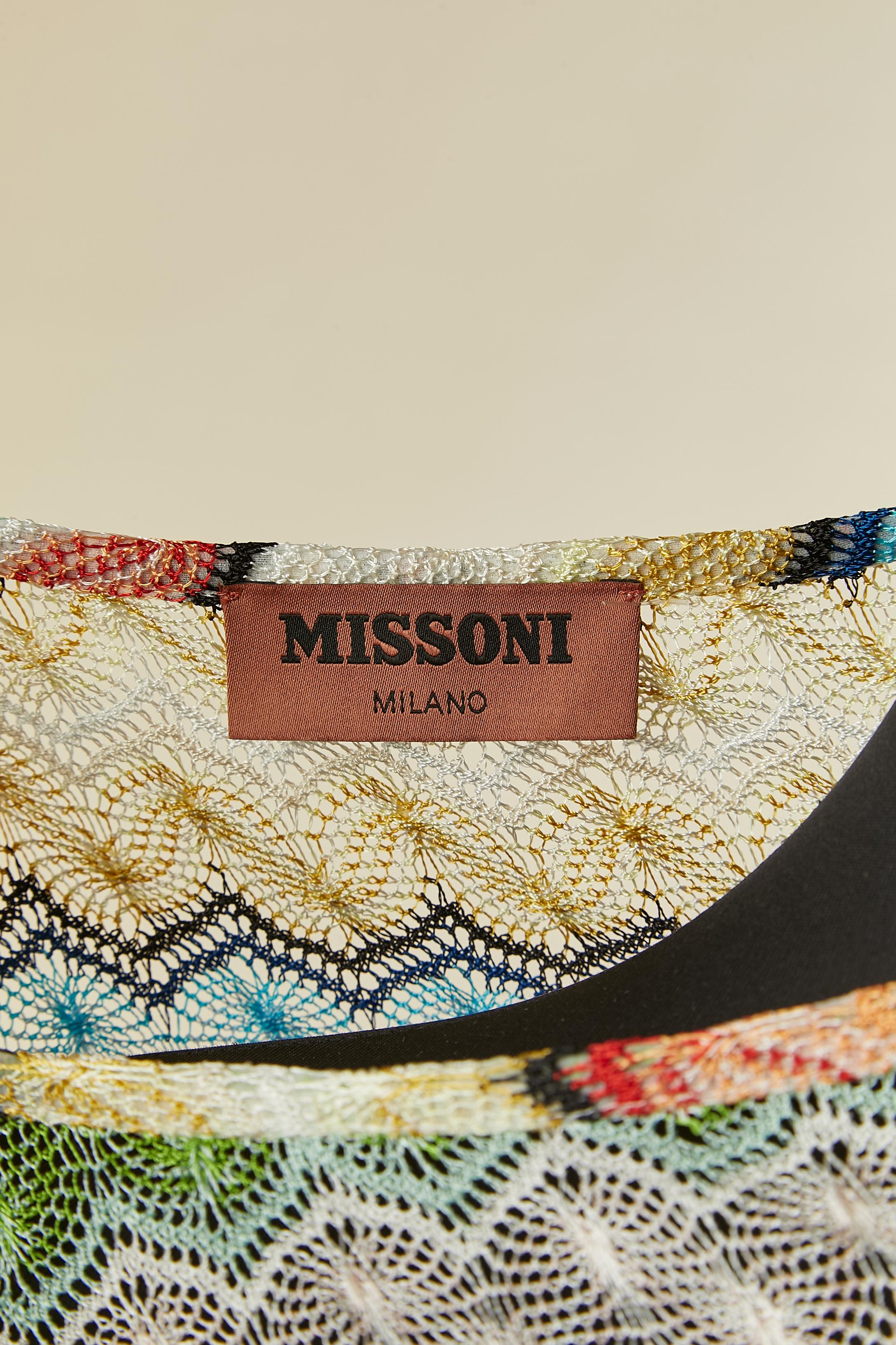 Multicolore transparent  Robe en jacquard de rayonne MISSONI en vente 1