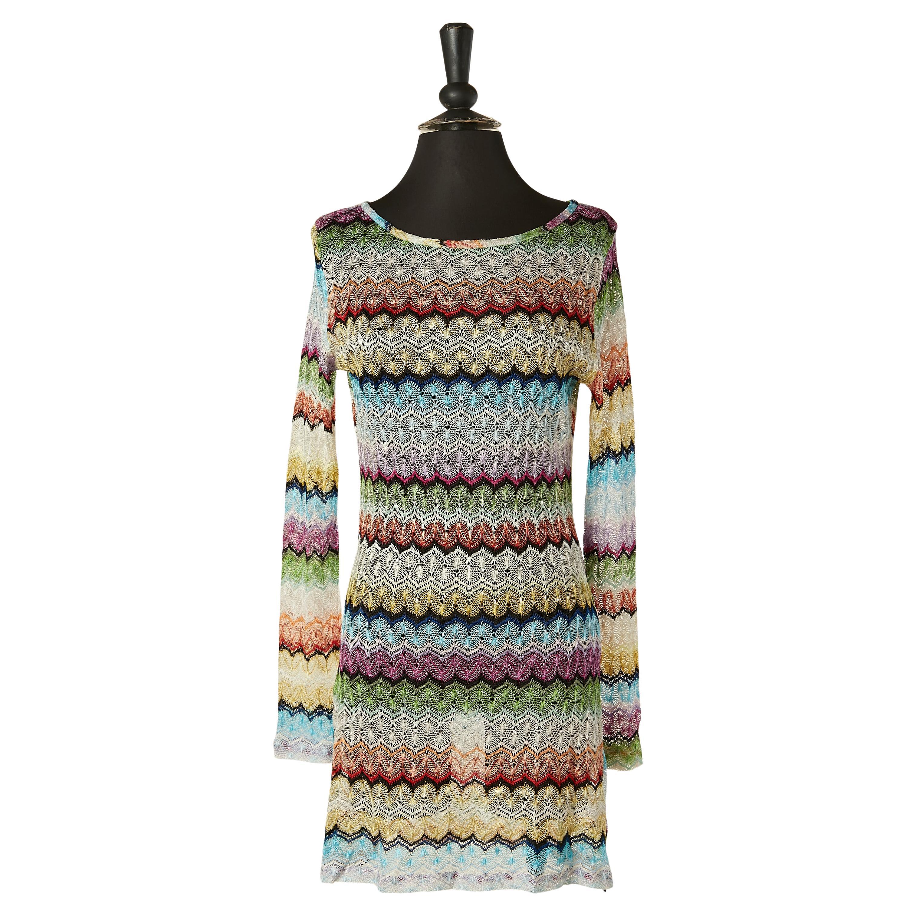 Multicolore transparent  Robe en jacquard de rayonne MISSONI