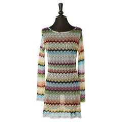Multicolore transparent  Robe en jacquard de rayonne MISSONI