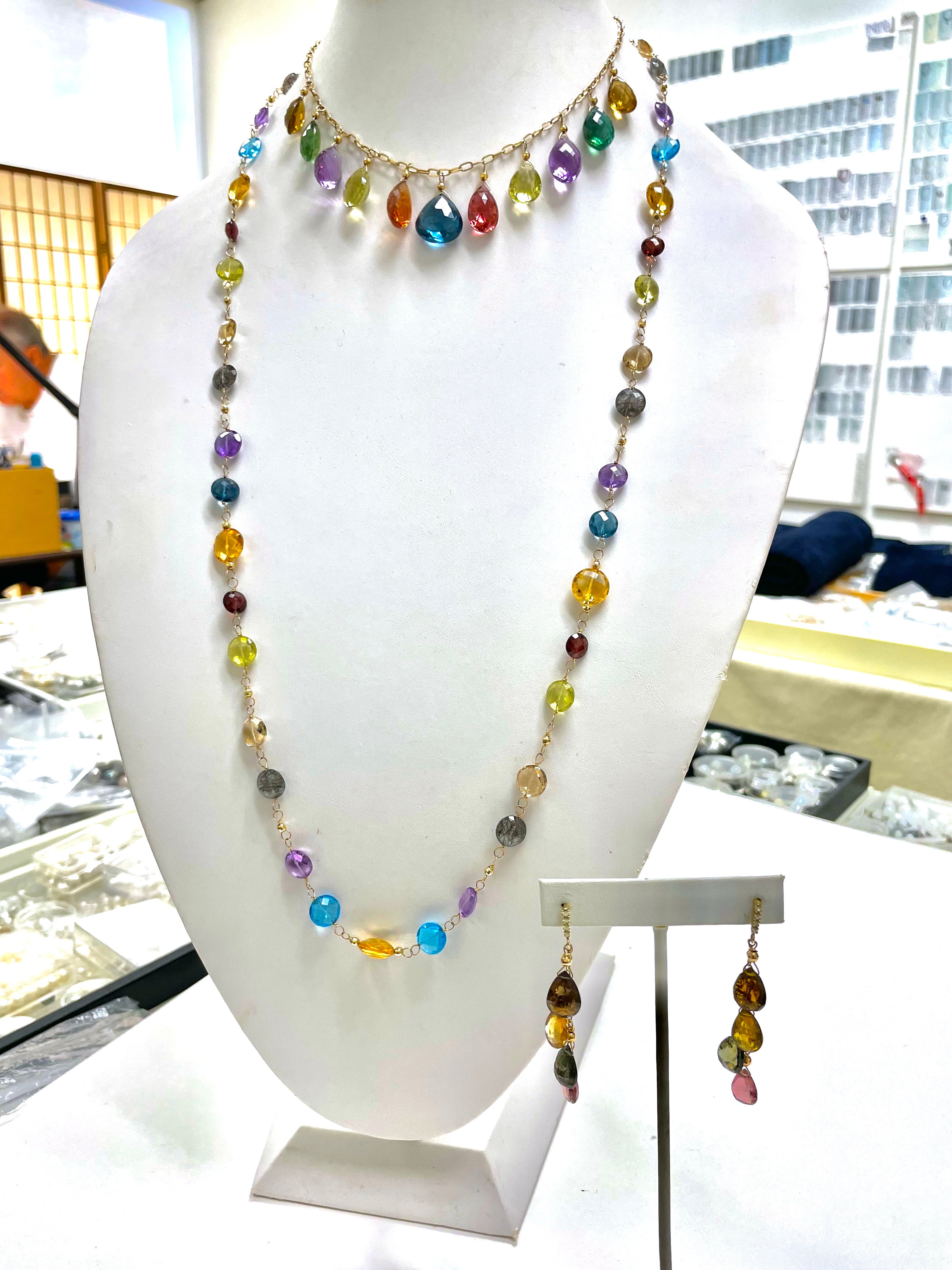 multicolor semi precious stone necklace