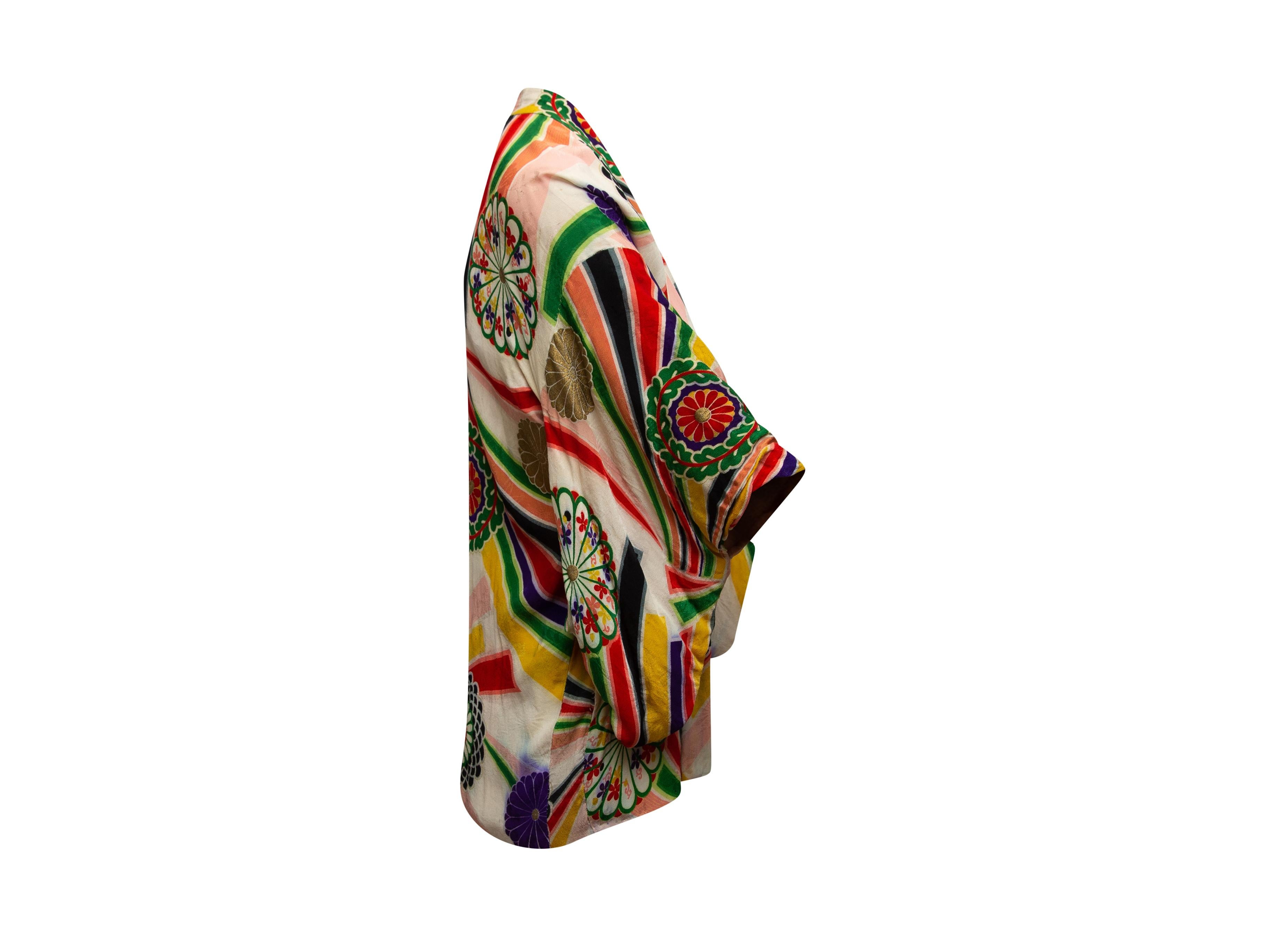 Multicolor Short Silk Kimono In Good Condition In New York, NY