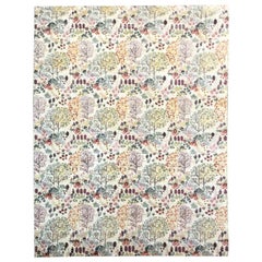 Multicolor Silk and Wool Rug, Japanese Design