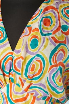 Multicolor silk jacquard printed cocktail dress Guy Laroche Boutique