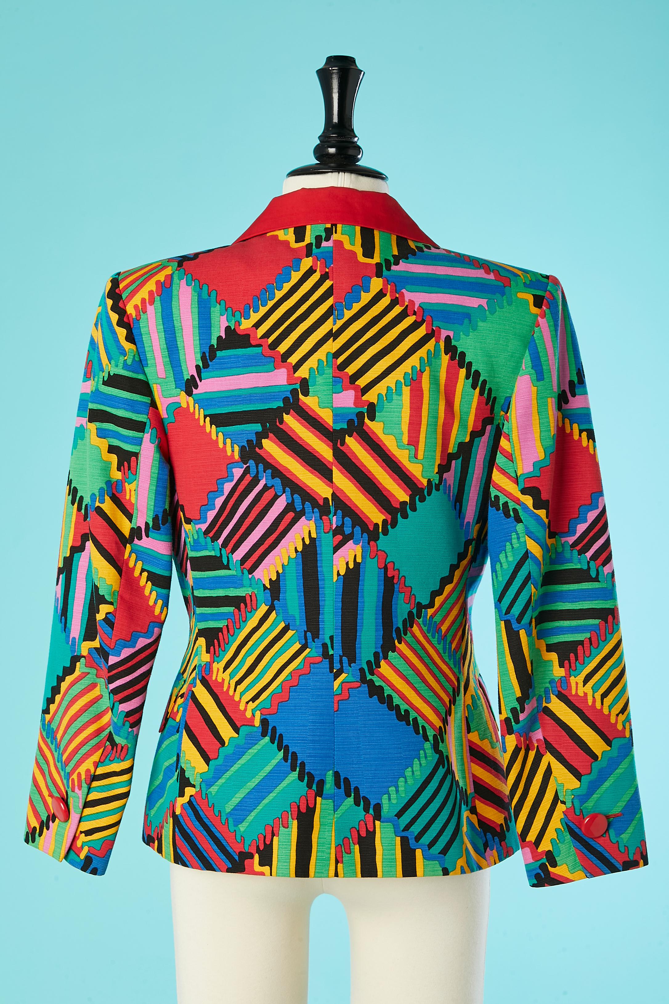 Veste croisée multicolore avec col rouge Yves Saint Laurent  Pour femmes en vente