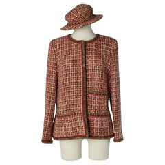 Multicolor single breasted tweed jacket with hat CHANEL