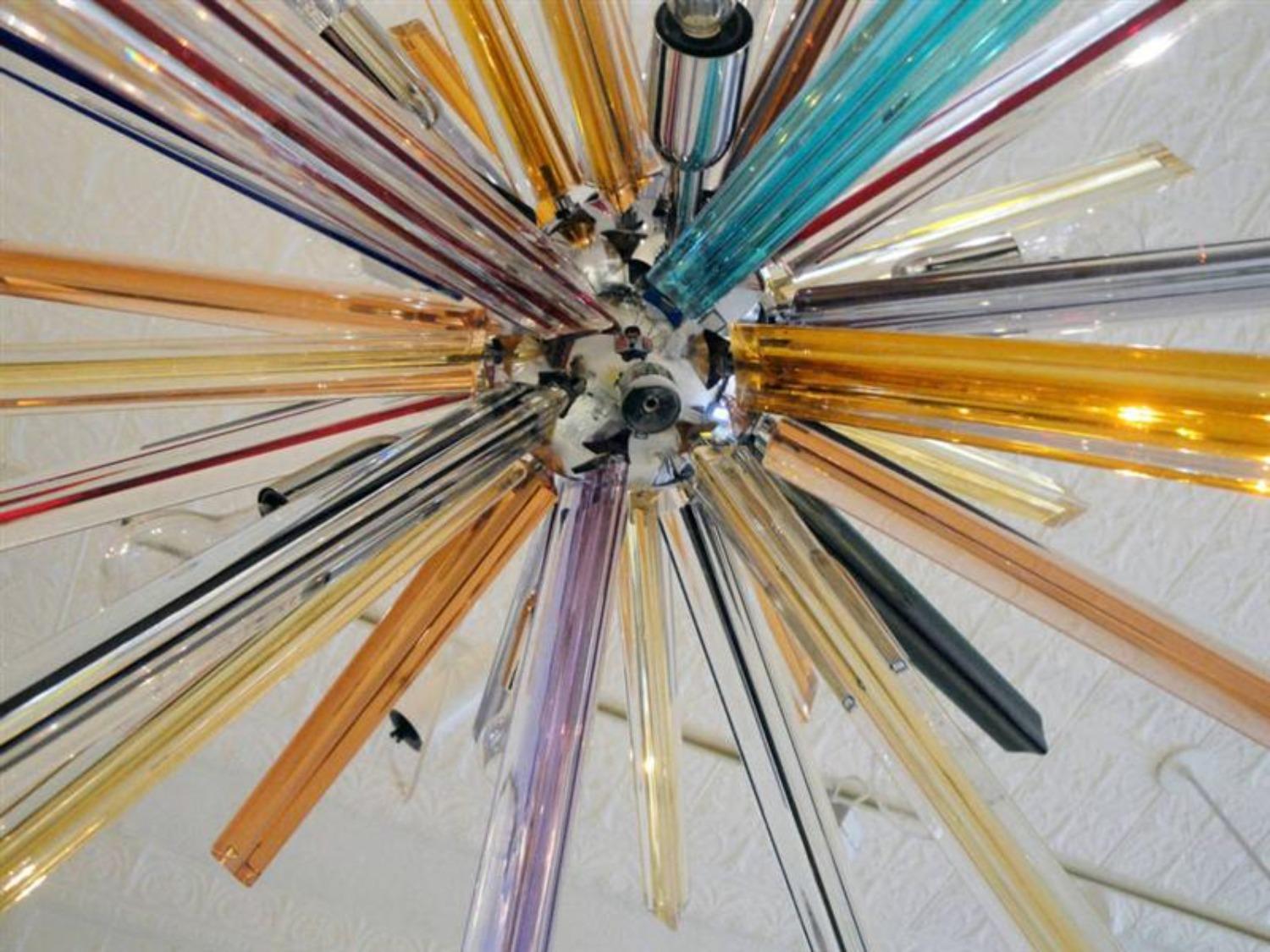 Multicolor Sputnik Chandelier In Good Condition For Sale In Red Lion, PA