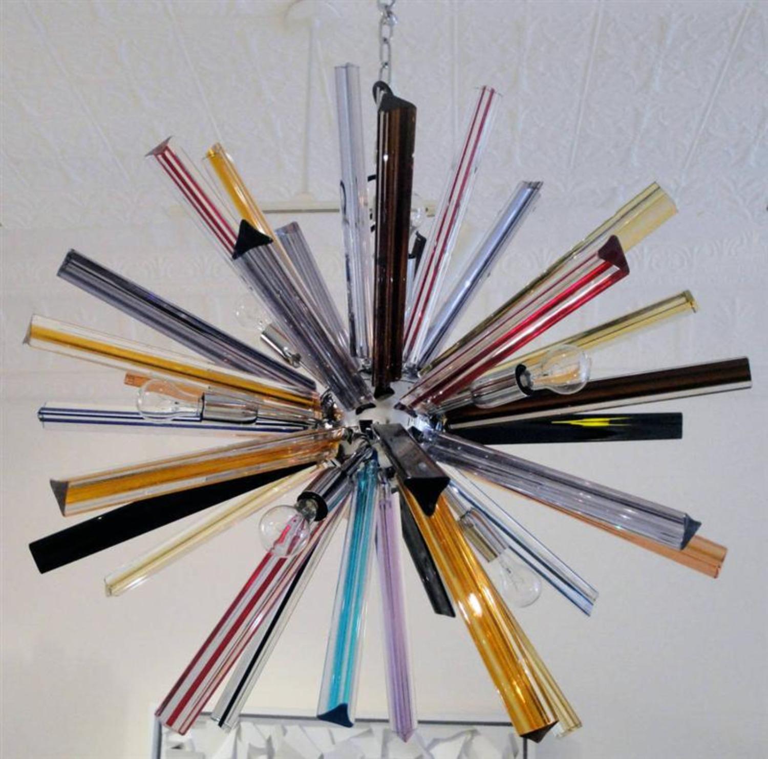 Murano Glass Multicolor Sputnik Chandelier For Sale