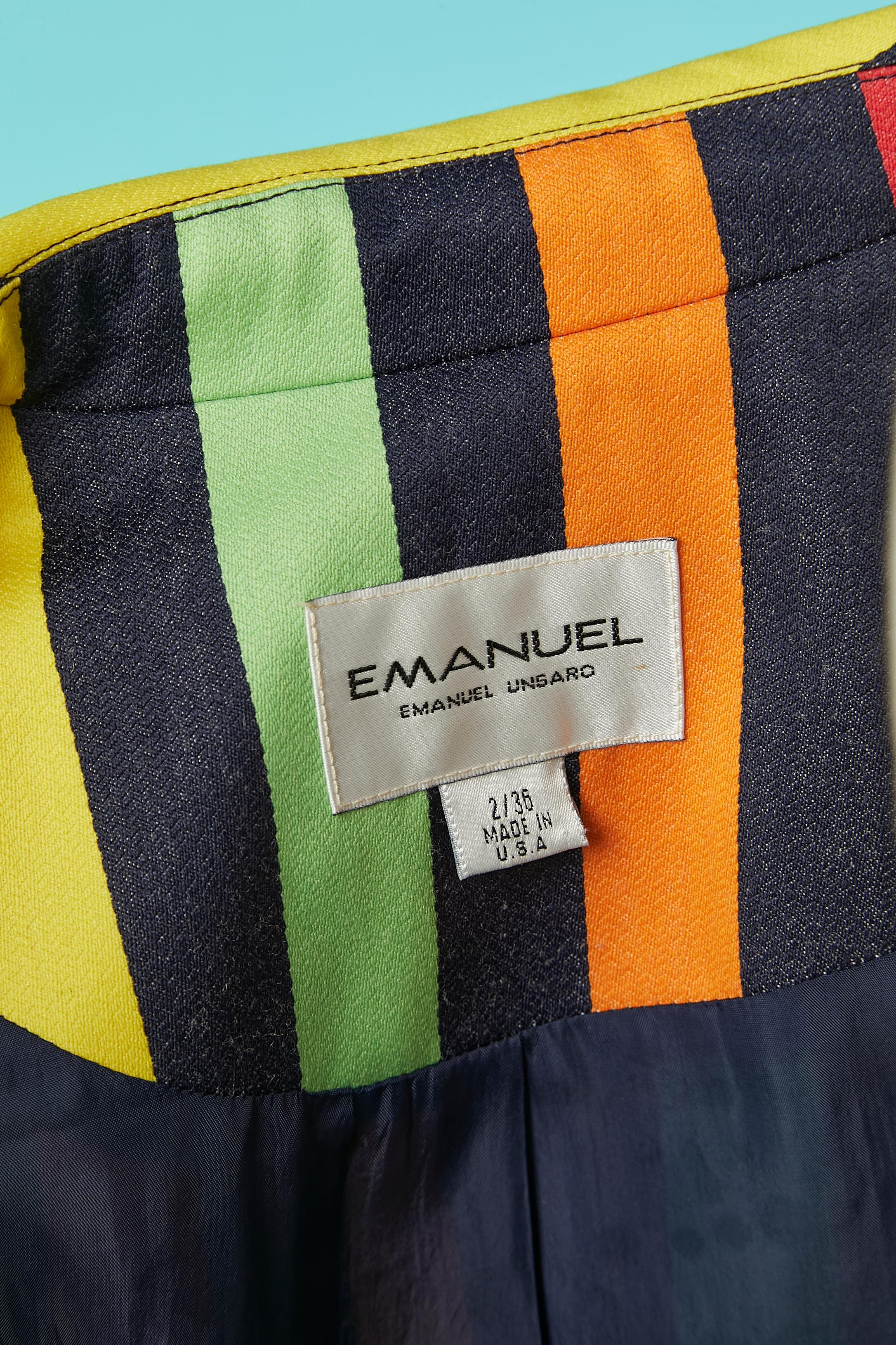 Combinaison jupe rayée multicolore Emanuel Ungaro  en vente 2