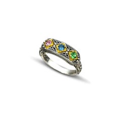 Multicolor Swarovski Crystals Sterling Silver Ring, Dimitrios Exclusive D100